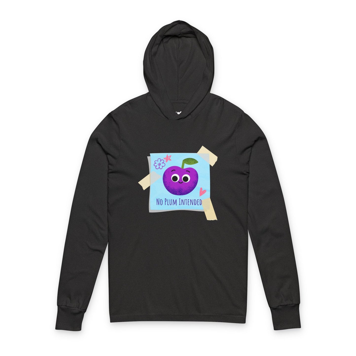 No Pun Intended Unisex Hooded Long Sleeve Shirt, Funny Fruit Pun Apparel for Any Occasion, Gifts for Birthdays, Casual Wear