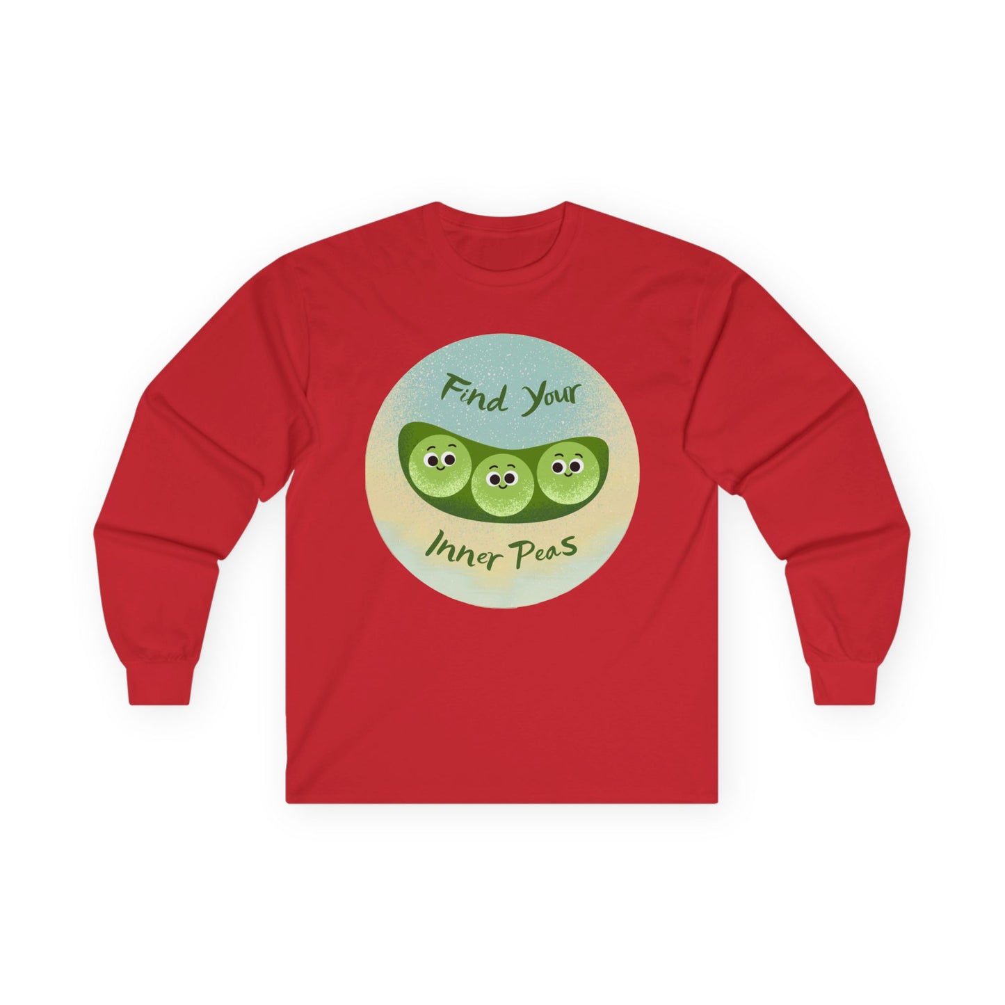 Find Your Inner Peas Long Sleeve Tees, Unisex Cotton Shirt, Cute Gift for Gardeners, Motivational Apparel, Farmhouse Decor Clothing