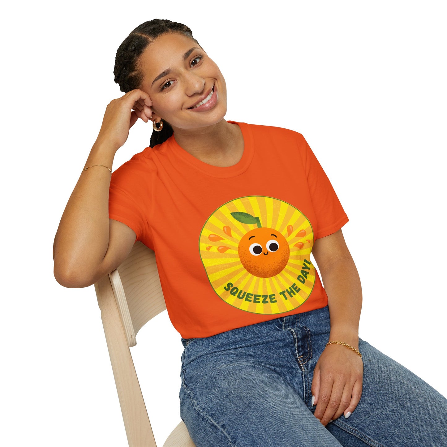 Squeeze The Day Unisex Softstyle T-Shirt - Fun and Vibrant Citrus Tee for Summer, Funny Fruit Pun T-Shirt, Fun for All Ages