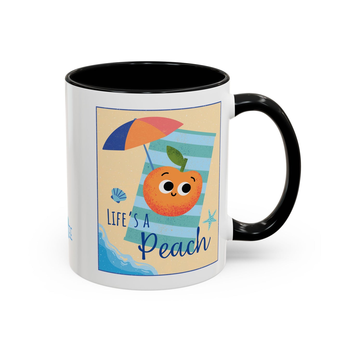 Whimsical Life's a Peach Coffee Mug - 11 oz & 15 oz, Funny Fruit Pun Mugs, Great Gift Idea For All Fun Lovers