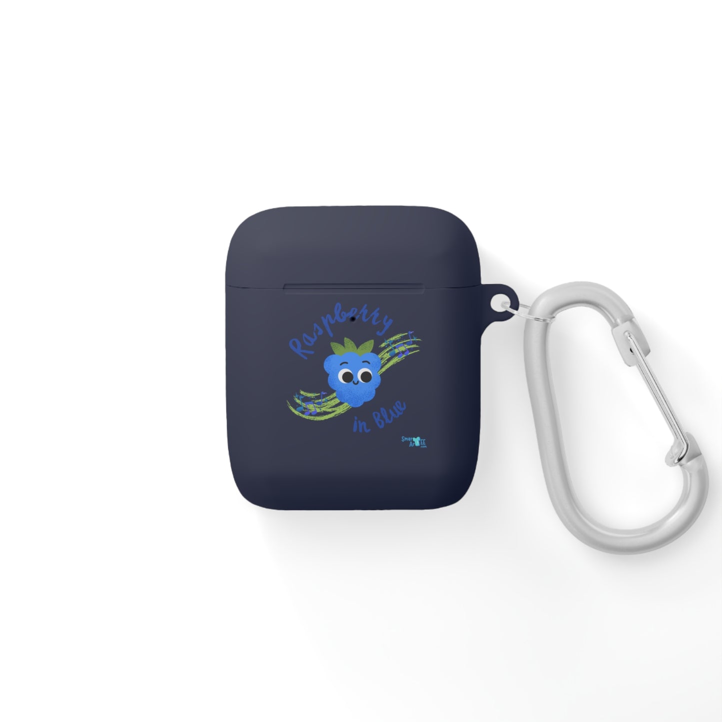 Cute AirPods Case, Raspberry in Blue Design, AirPods Cover, Fun Tech Gifts, Personalized Accessories, Gift for Her
