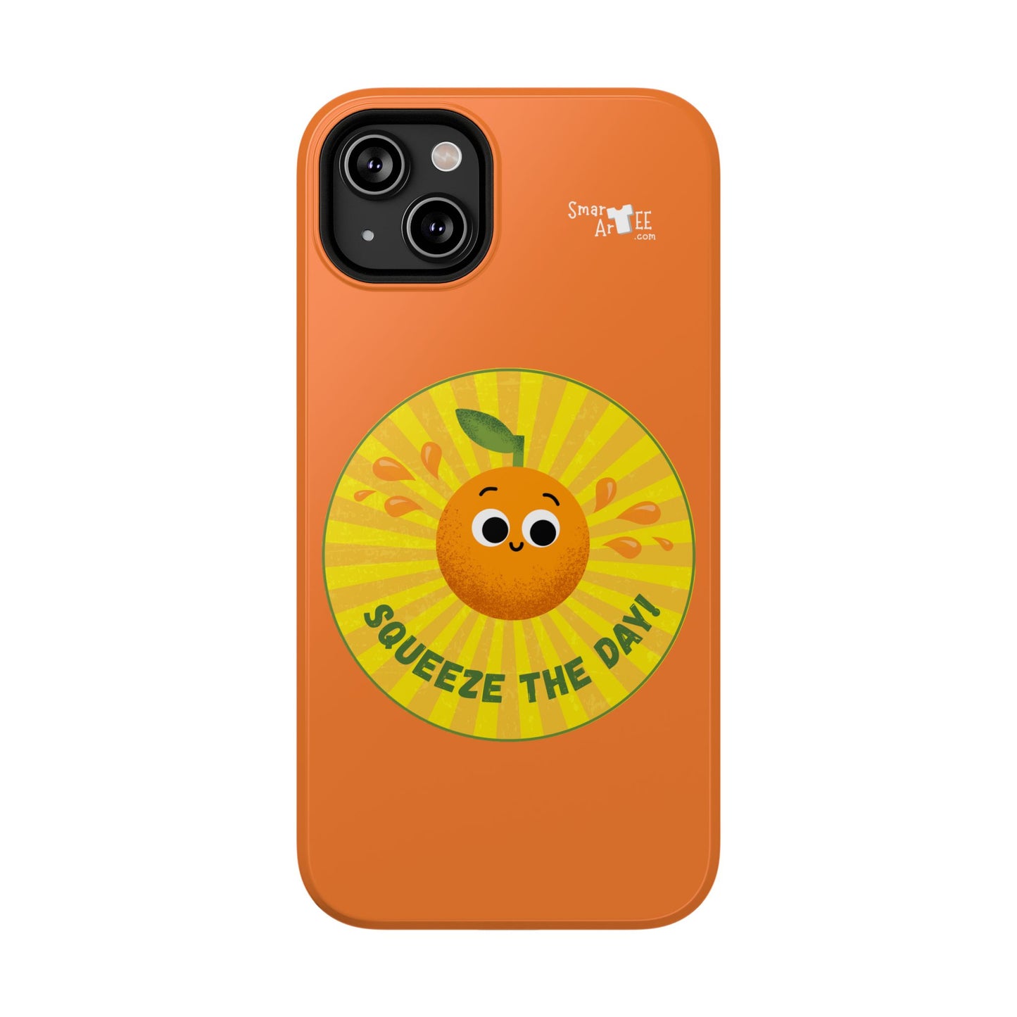 Orange Squeeze Impact-Resistant Case | Fun Phone Cover for Daily Motivation, Gift for Friends, Cute Phone Accessory, Squeeze the Day!