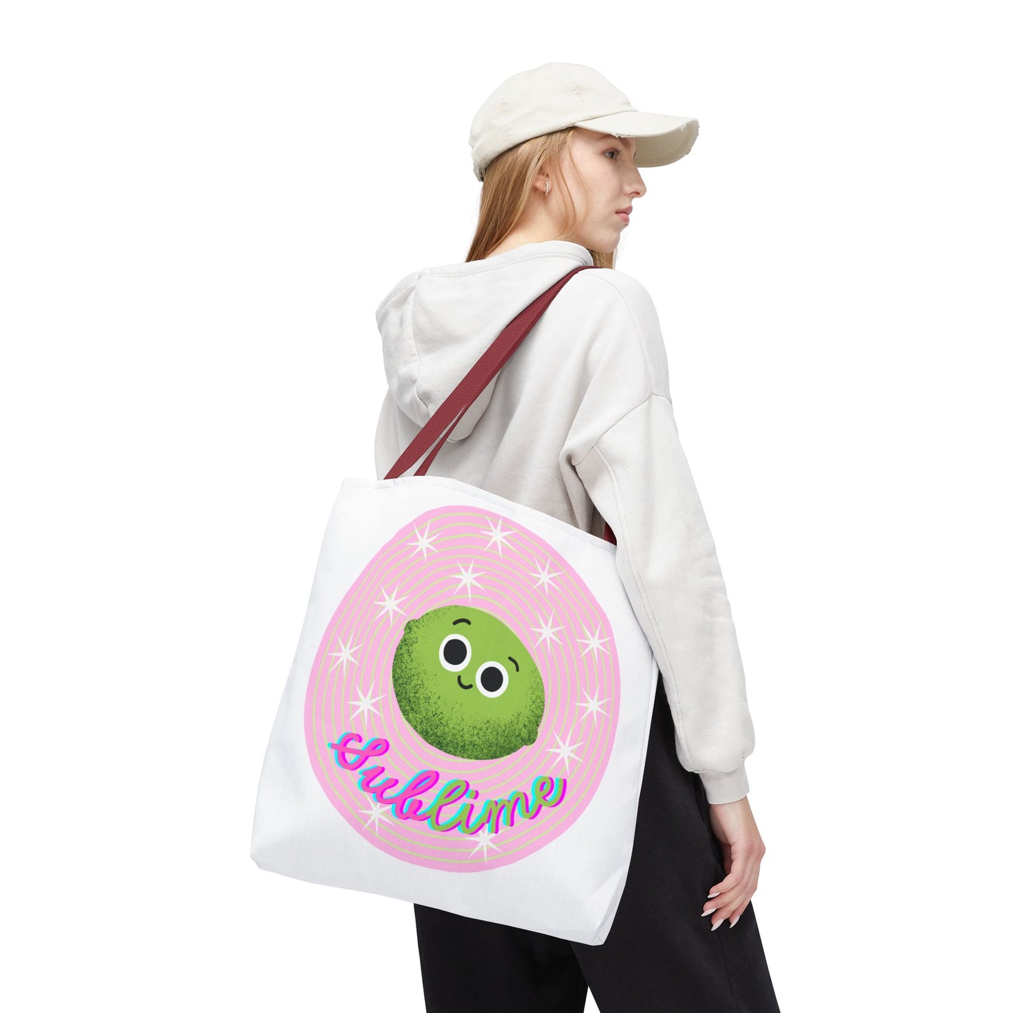 Cute Sublime Lime Tote Bag - Everyday Carry, Eco-Friendly, Gift for Fruit Lovers, Unique Shopping Bag, Fun Beach Tote