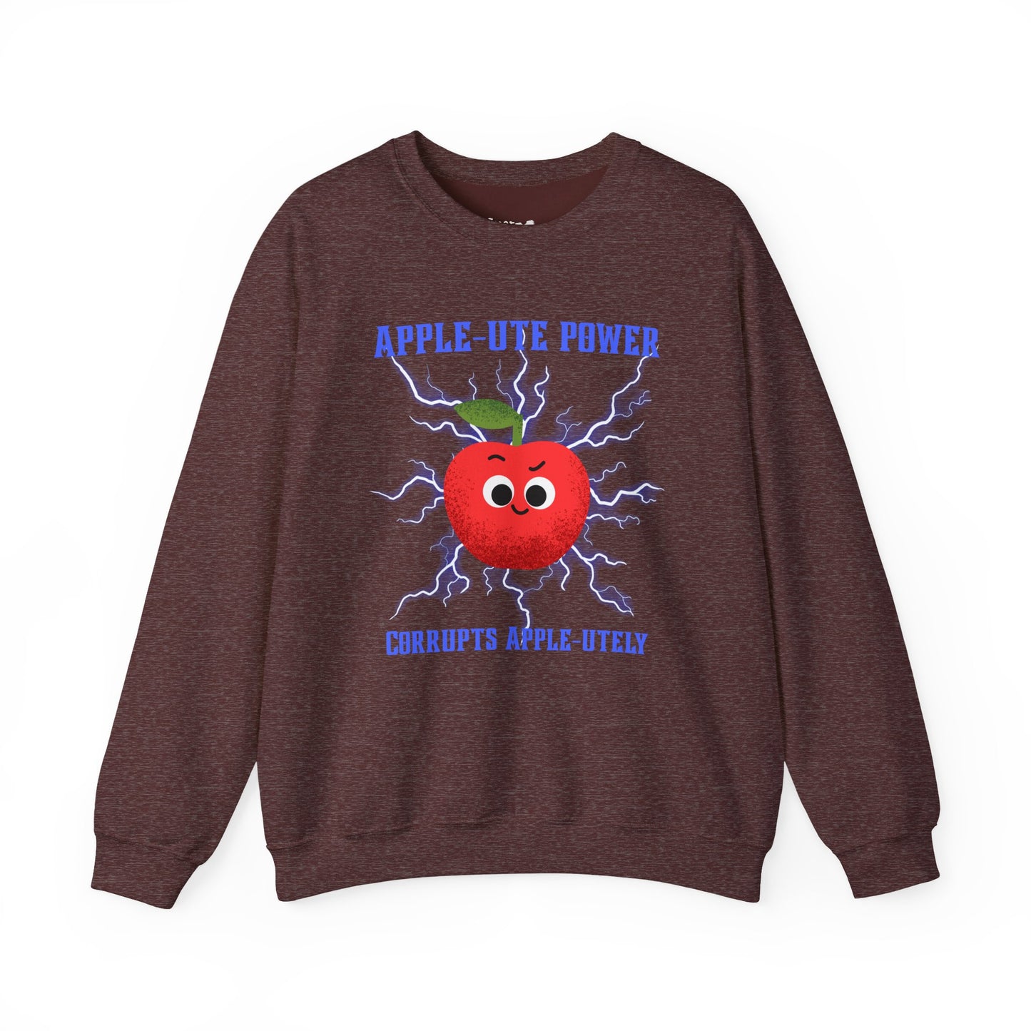 Funny Pun Apple-Ute Power Unisex Sweatshirt, Whimsical Art Design Apparel, Fall Comfort Clothing, Unisex Styling, Great Gift Idea