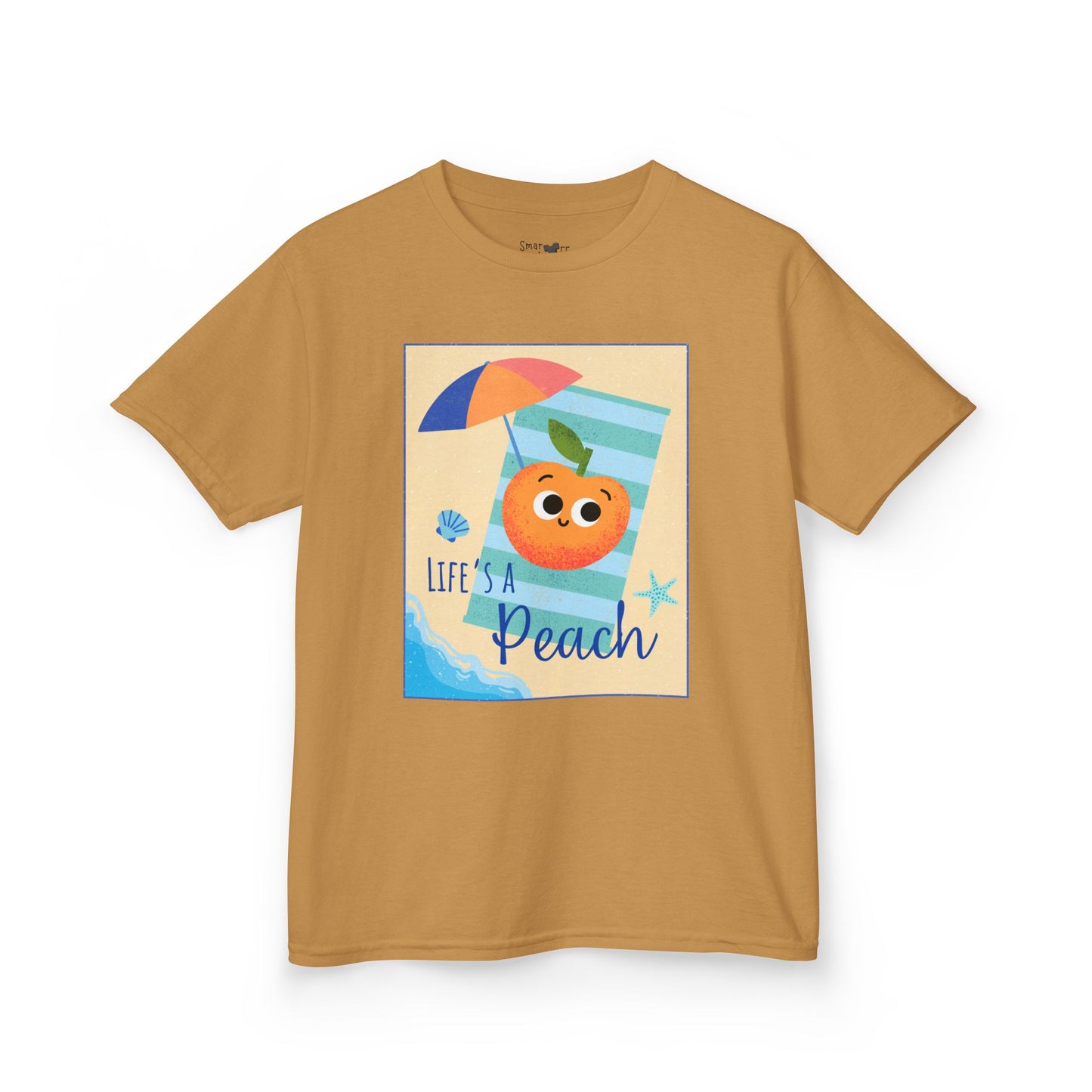"Life's a Peach" Kids Heavy Cotton Tee – Cute Summer Shirt, Gift for Kids, Fun Casual Wear, Beach Day, Summer Vibes