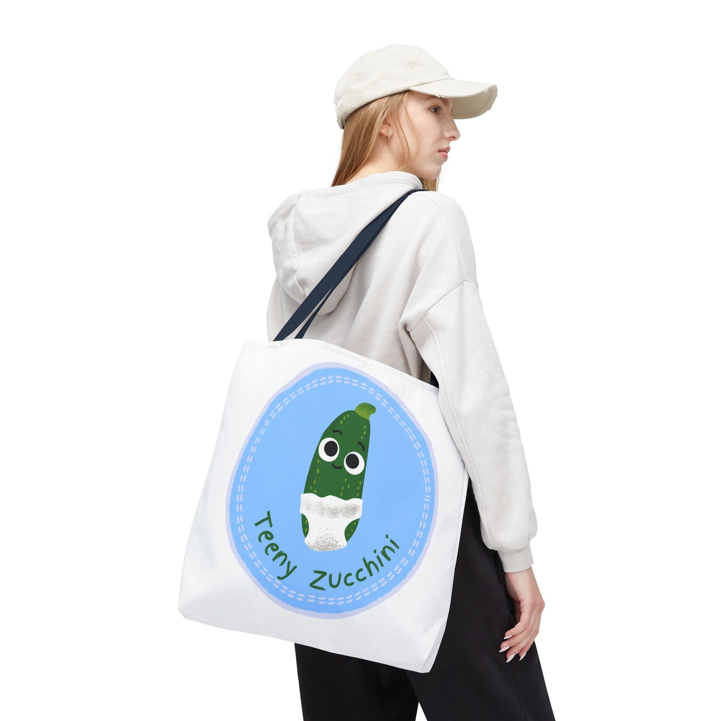 Cute Teeny Zucchini Tote Bag, Eco-Friendly Shopping Bag, Reusable Grocery Tote, Fun Gift for Veggie Lovers, Everyday Carryall