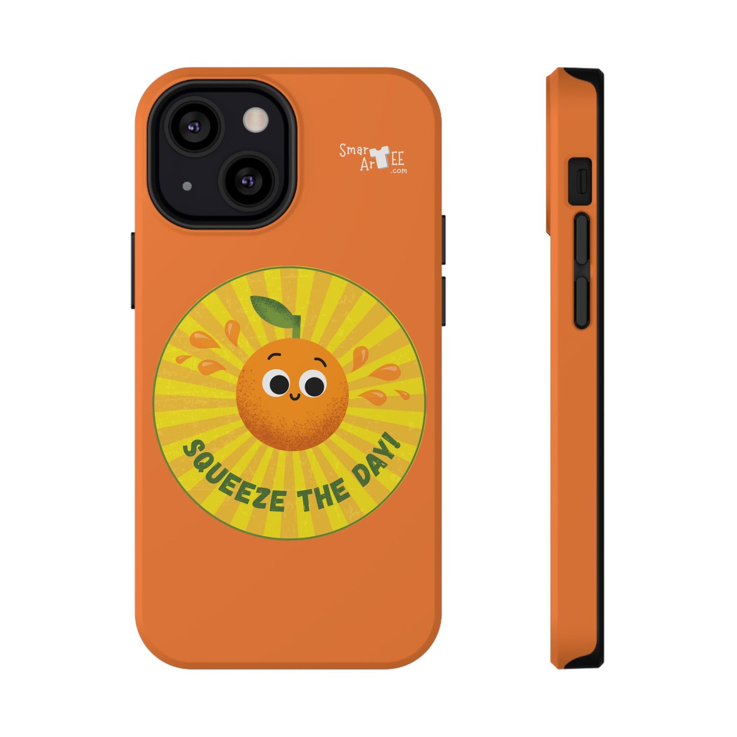 Orange Squeeze Impact-Resistant Case | Fun Phone Cover for Daily Motivation, Gift for Friends, Cute Phone Accessory, Squeeze the Day!