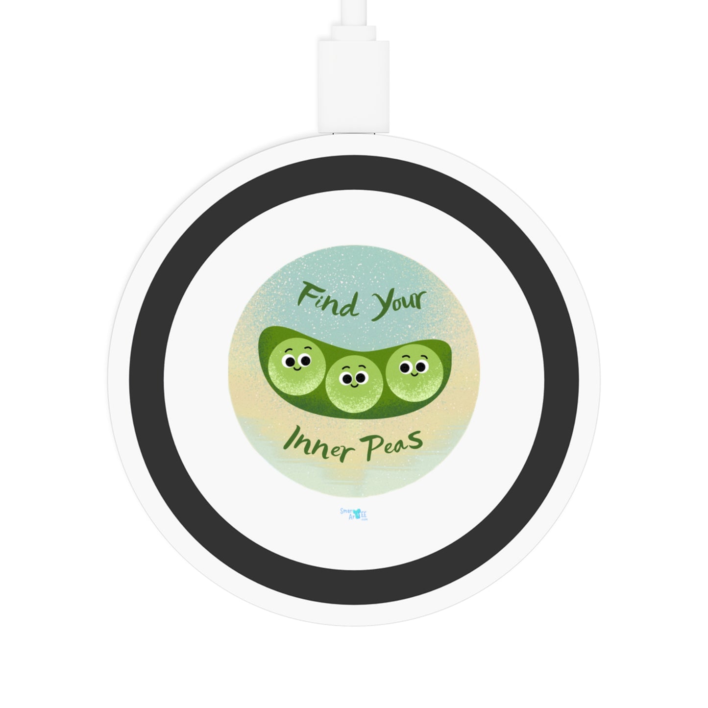 Find Your Inner Peas Wireless Charging Pad, Cute Tech Accessory for Home Office, Gifts for Friends, Bundle With Air Pod Case