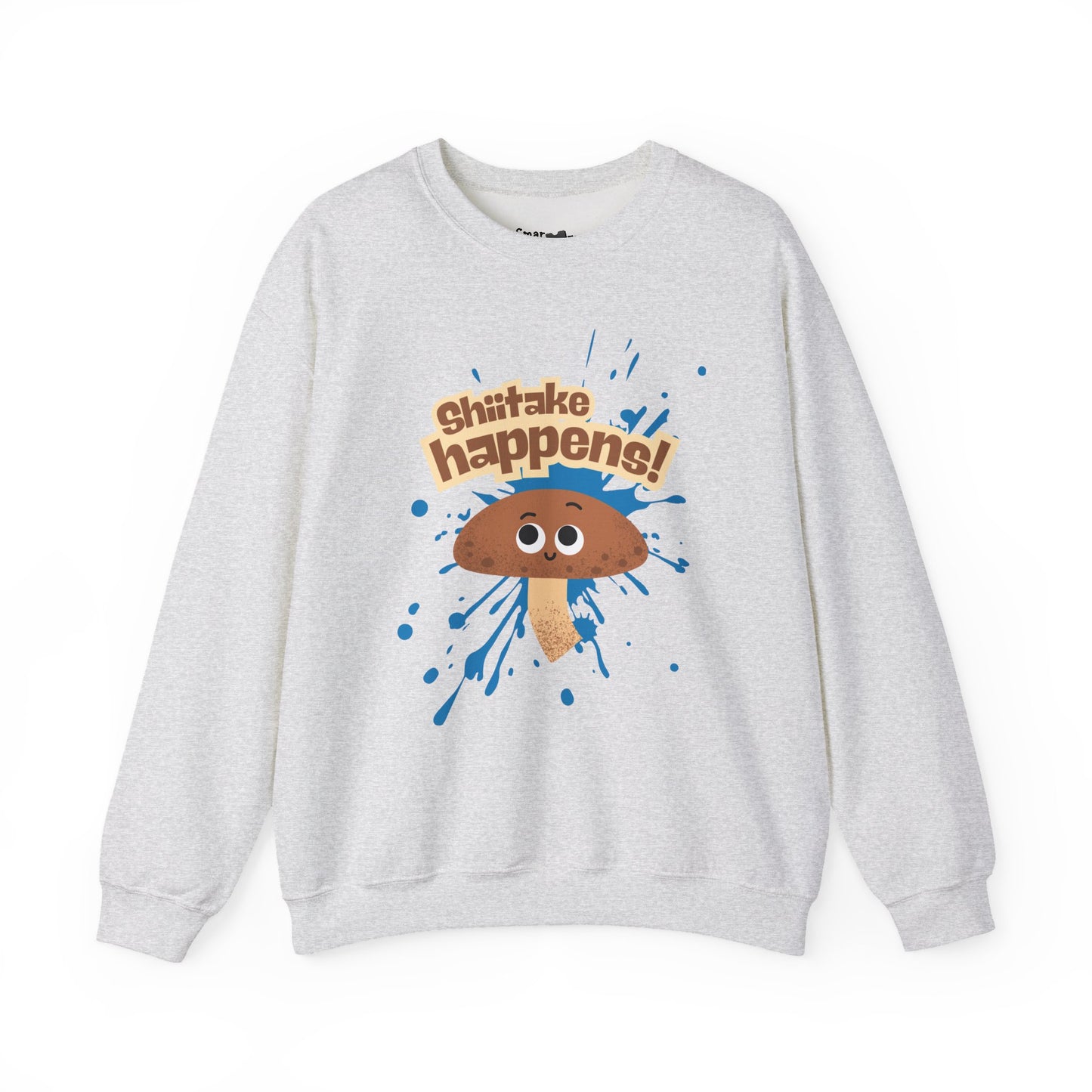 Shiitake Happens Crewneck Sweatshirt, Whimsical Fall Fashion, Unisex Styling, Great Gift Idea