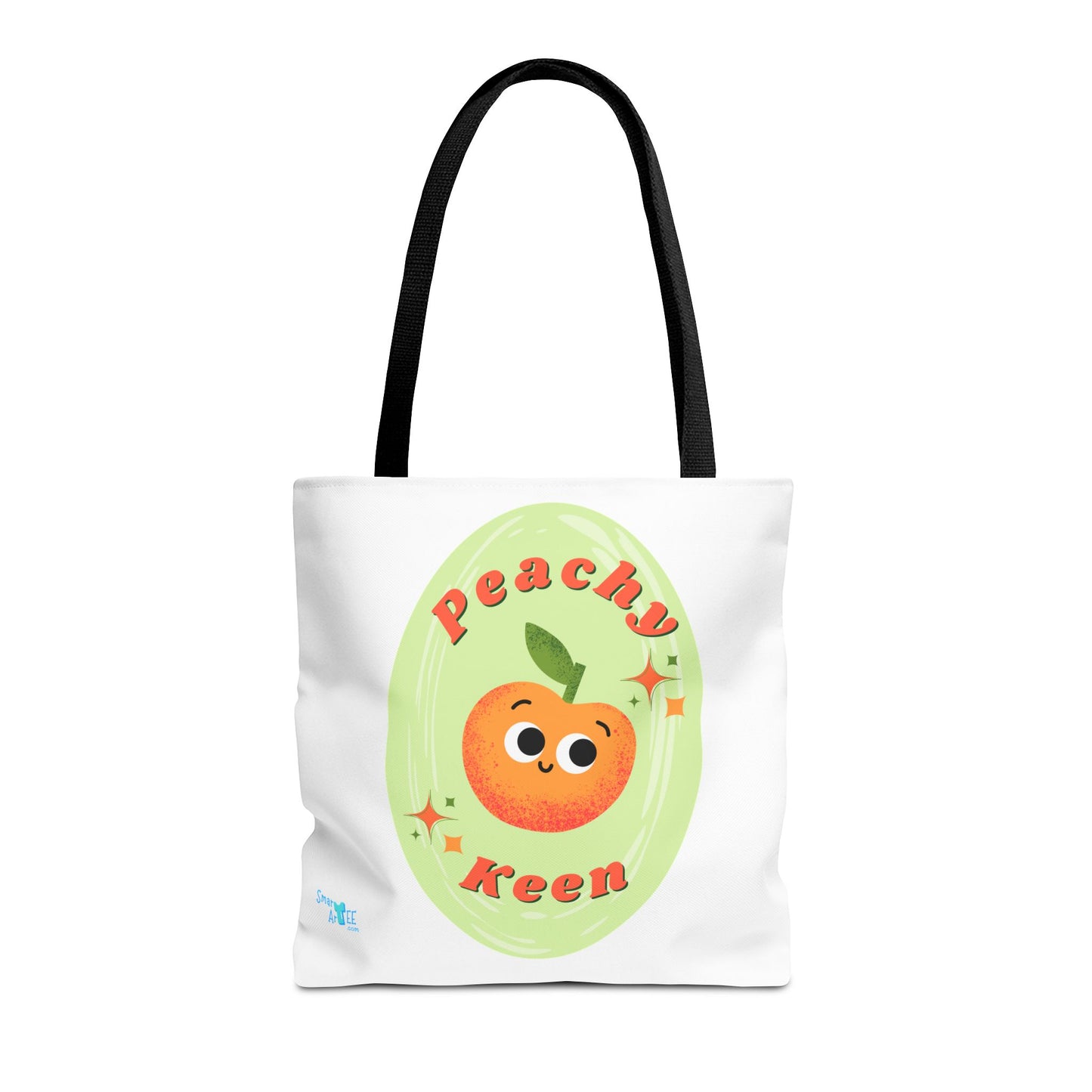 Peachy Keen Tote Bag, Cute Fruit Tote, Eco-Friendly Shopping Bag, Reusable Grocery Tote, Gift for Fruit Lovers