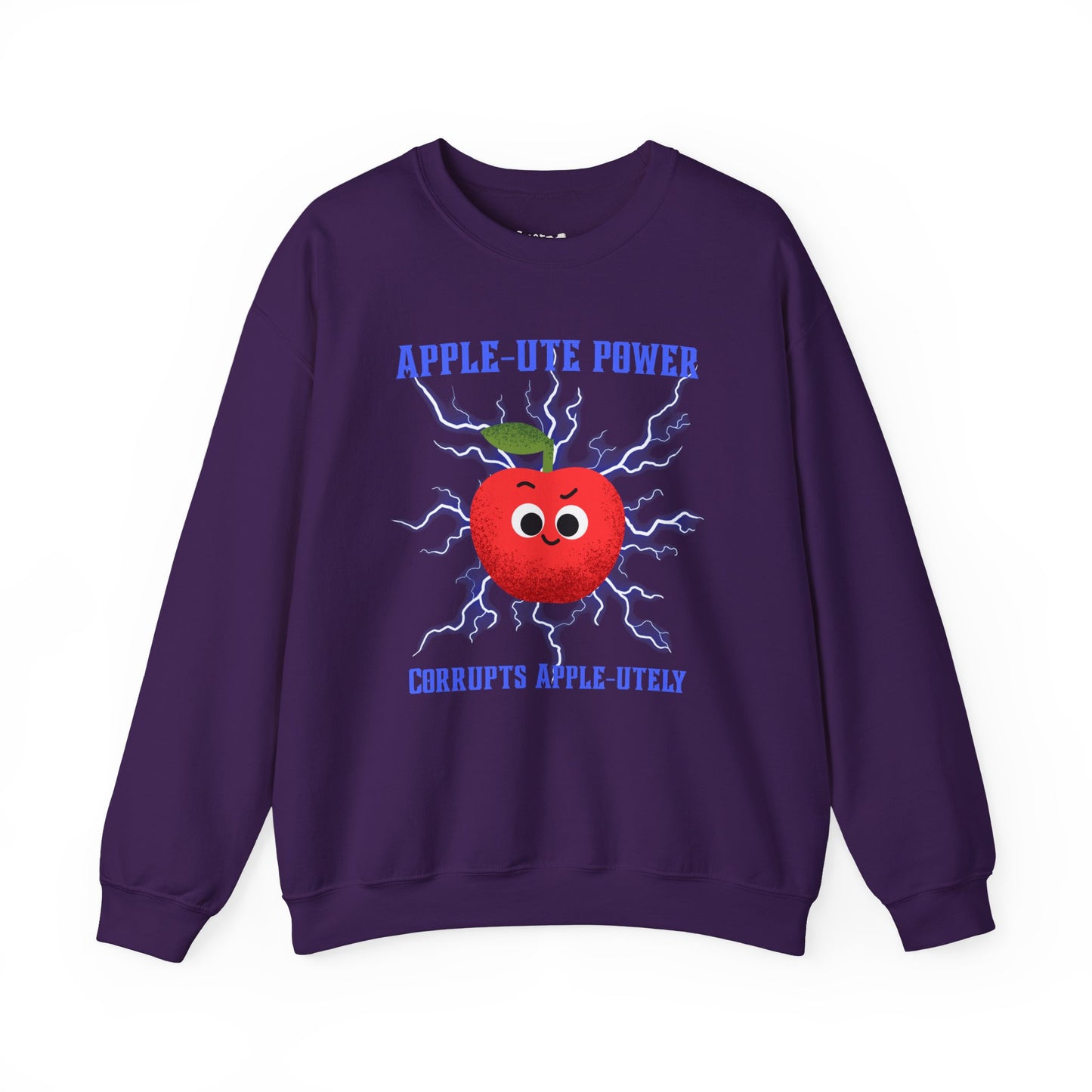 Funny Pun Apple-Ute Power Unisex Sweatshirt, Whimsical Art Design Apparel, Fall Comfort Clothing, Unisex Styling, Great Gift Idea