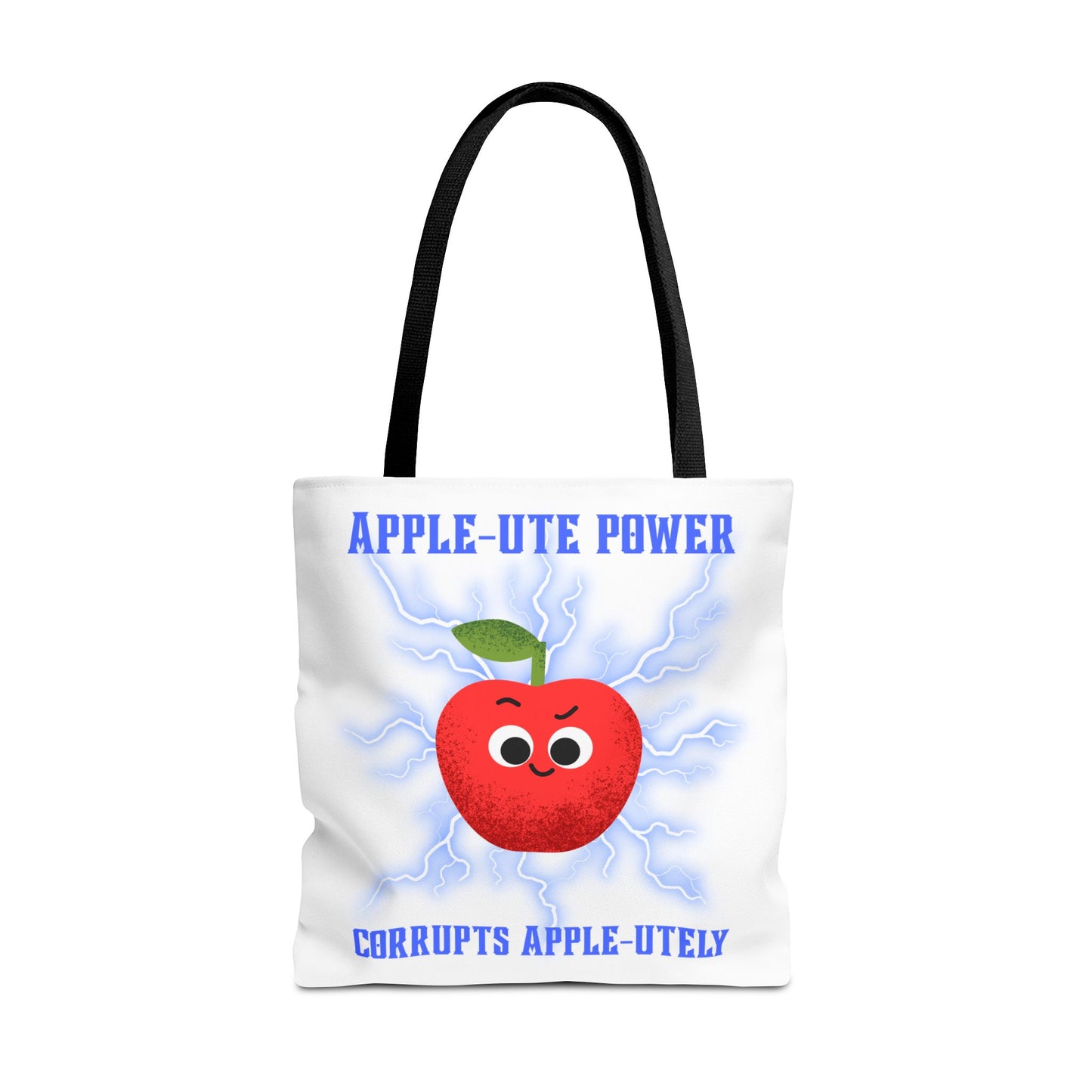 Apple-Powered Funny Tote Bag, Cute Grocery Bag, Gift for Teachers, Eco-Friendly Shopping Bag, Reusable Fun Bag