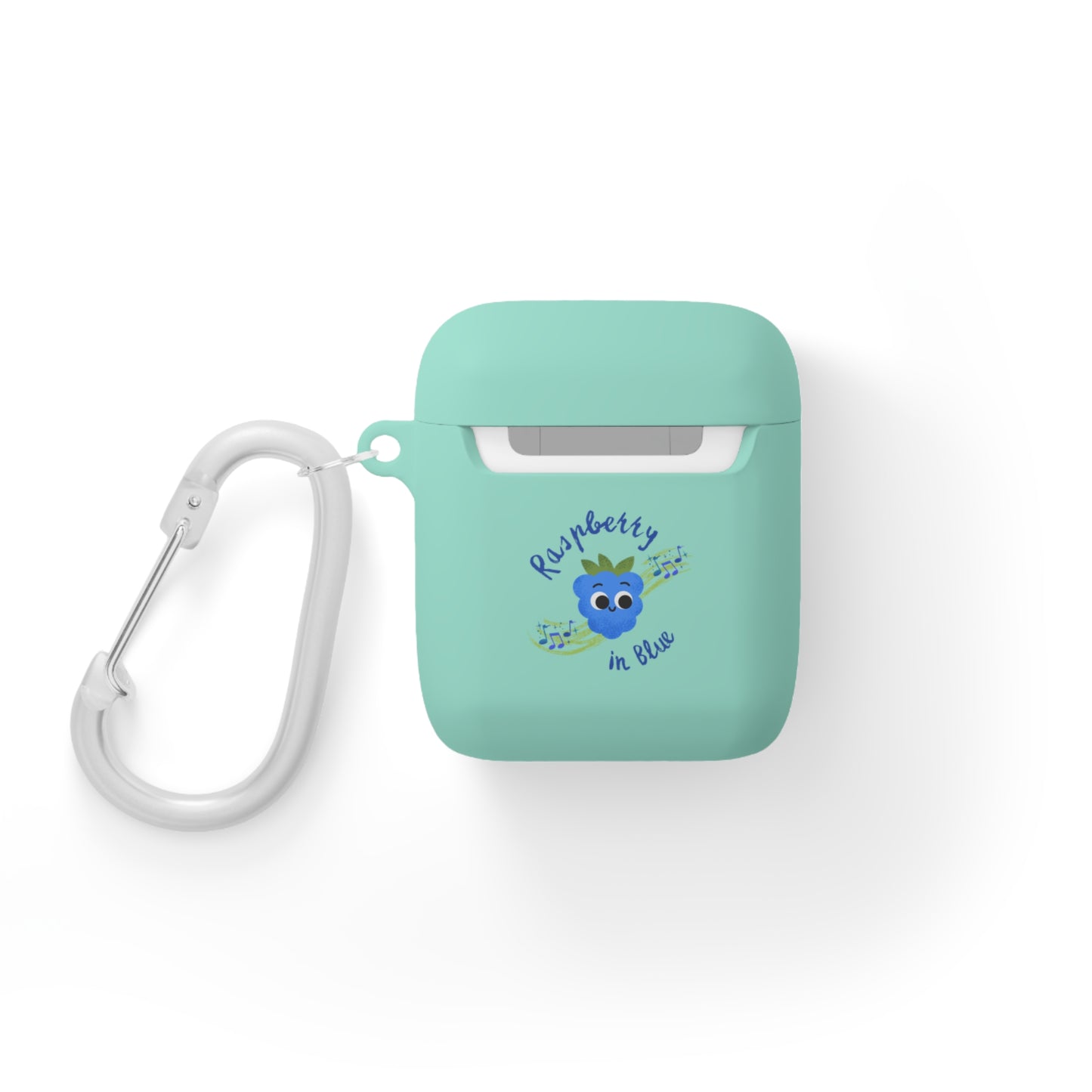 Cute AirPods Case, Raspberry in Blue Design, AirPods Cover, Fun Tech Gifts, Personalized Accessories, Gift for Her