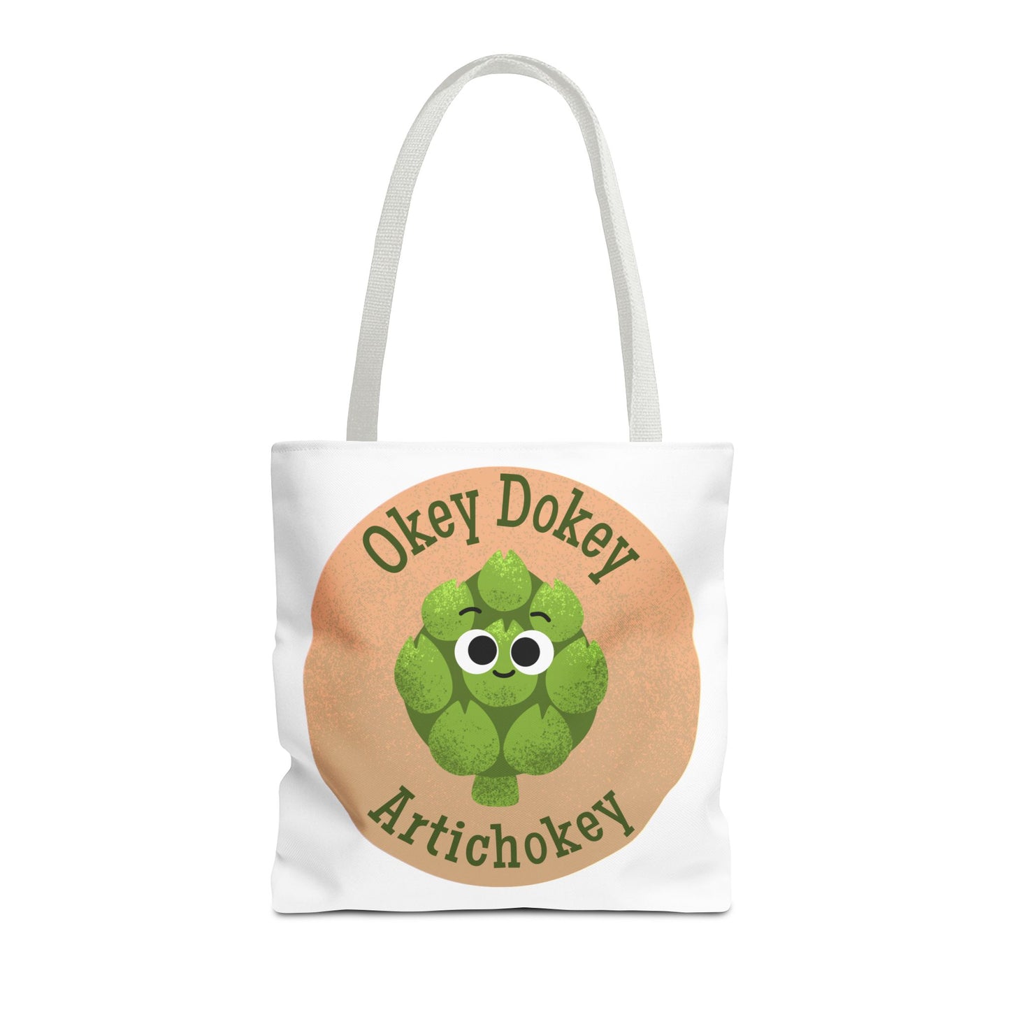 Playful Artichoke Tote Bag - Okey Dokey, Reusable Shopping Tote, Eco-Friendly Gift, Fruits & Veggies Lover, Cute Grocery Bag