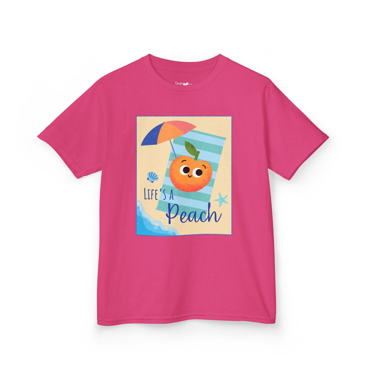 "Life's a Peach" Kids Heavy Cotton Tee – Cute Summer Shirt, Gift for Kids, Fun Casual Wear, Beach Day, Summer Vibes