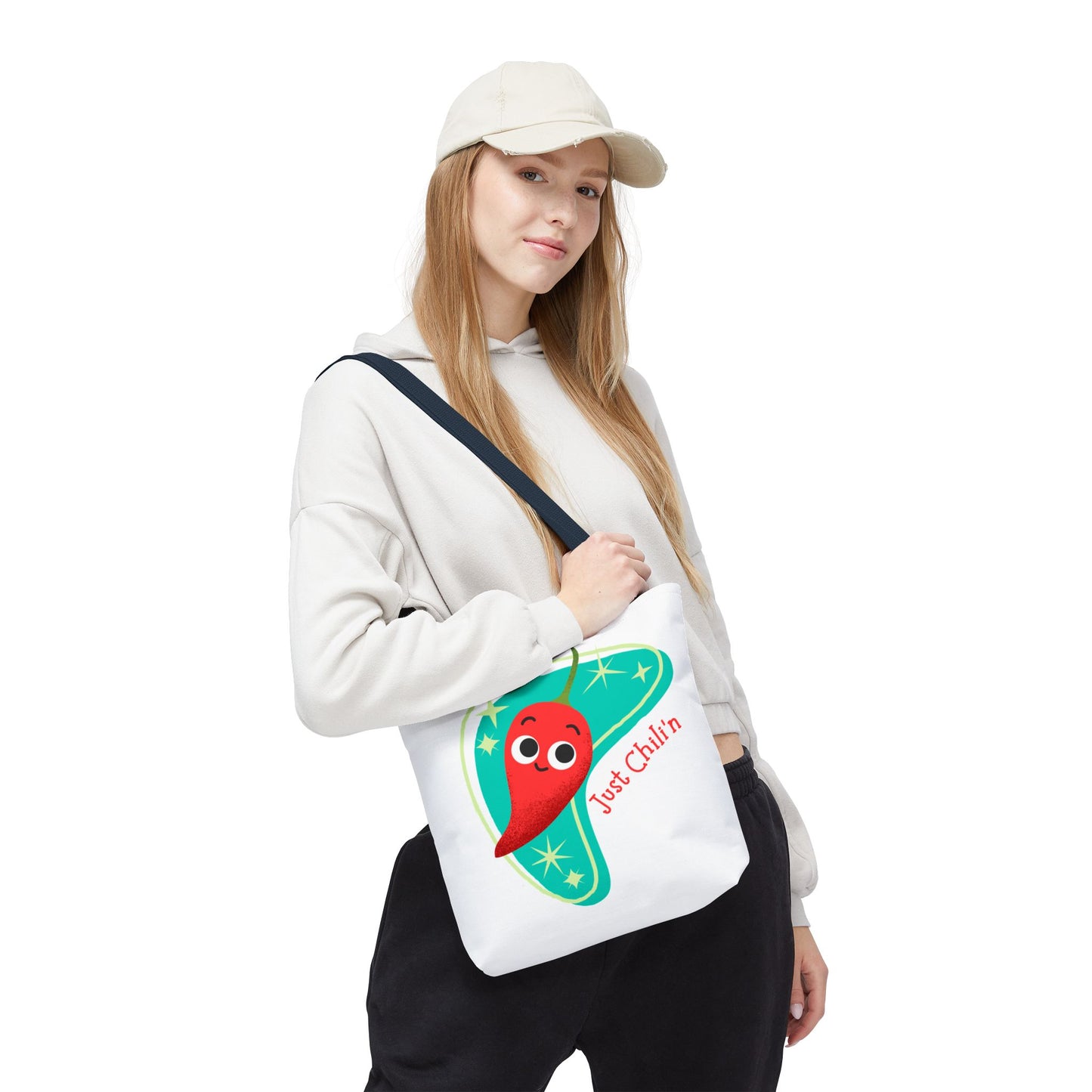 Cute Chili Pepper Tote Bag - Just Chillin', Reusable Grocery Bag, Beach Tote, Gift for Veggie Lovers, Summer Vibes