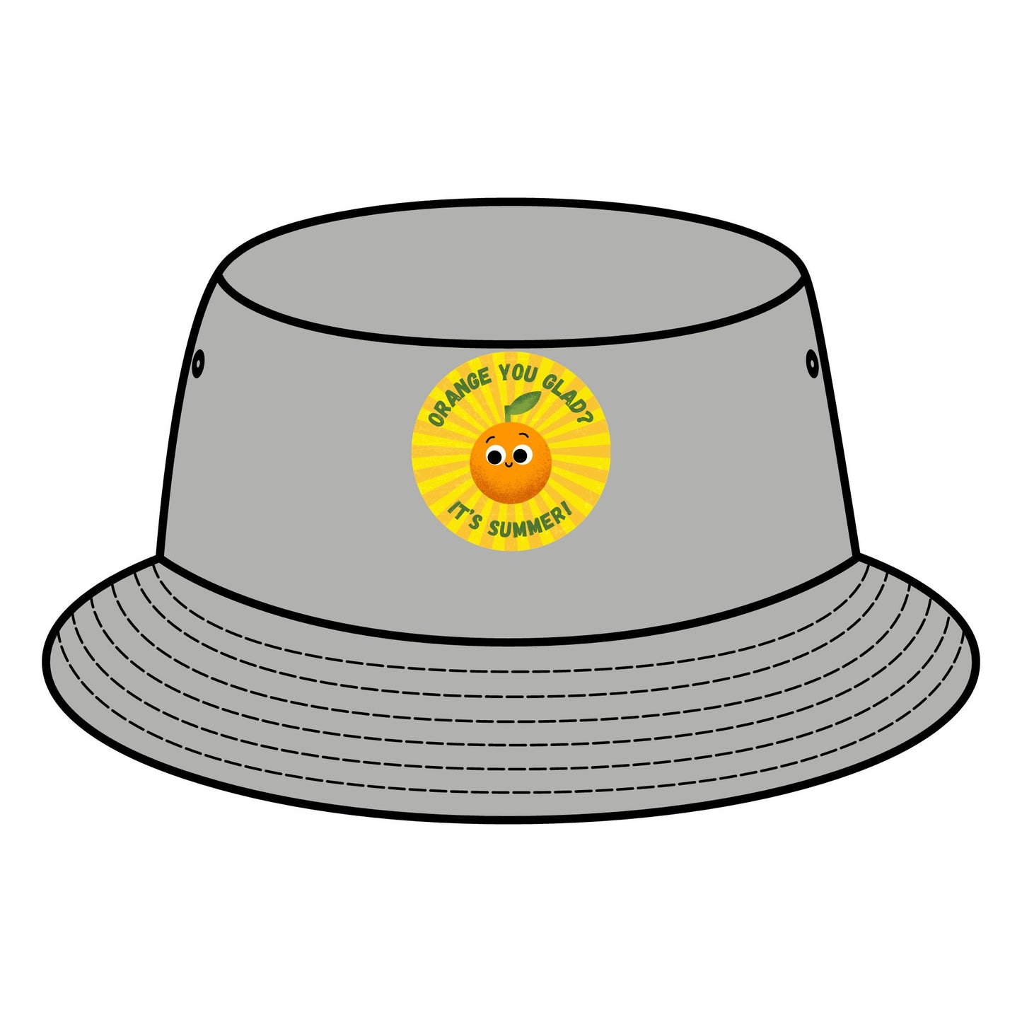 Summer Vibes Bucket Hat, Fun Orange Pun Sun Hats, Cute Accessory for Summer, Perfect for Beach Days, Gift for Friends