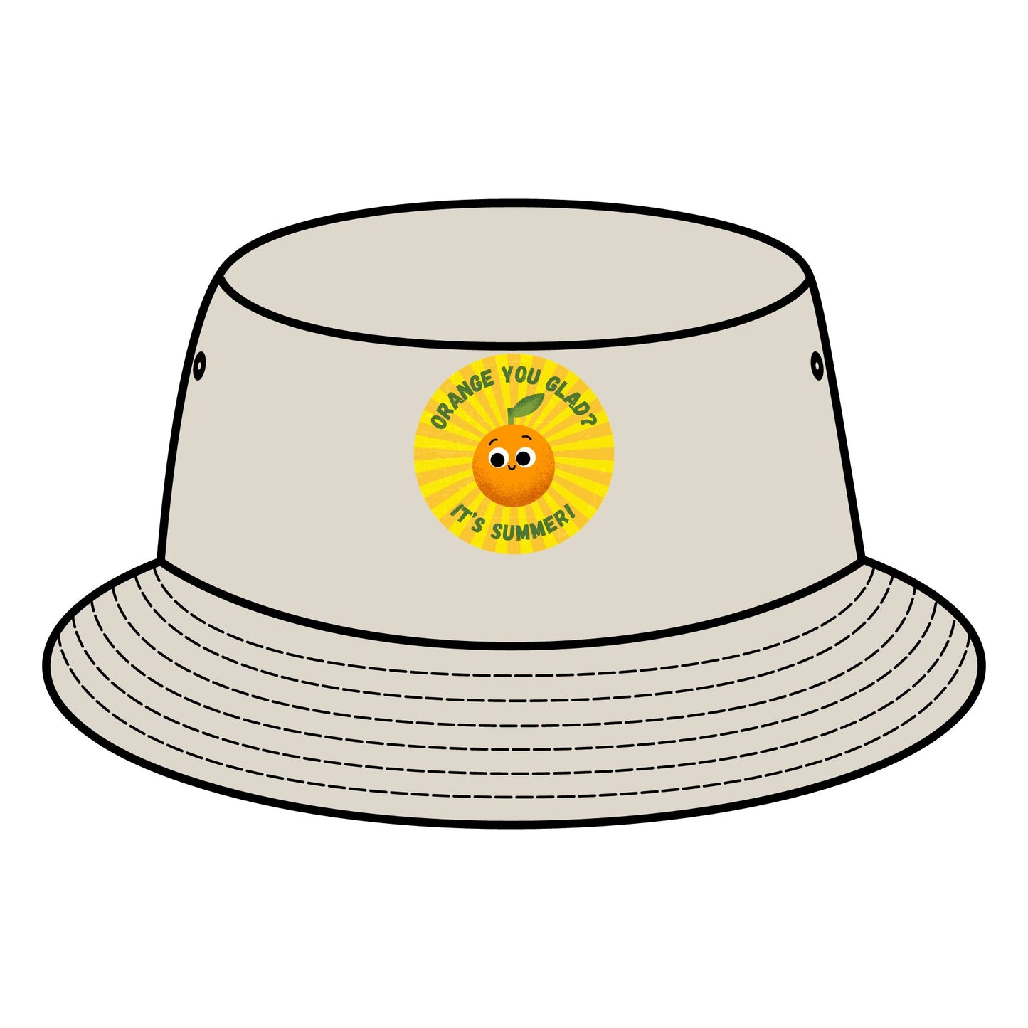 Summer Vibes Bucket Hat, Fun Orange Pun Sun Hats, Cute Accessory for Summer, Perfect for Beach Days, Gift for Friends