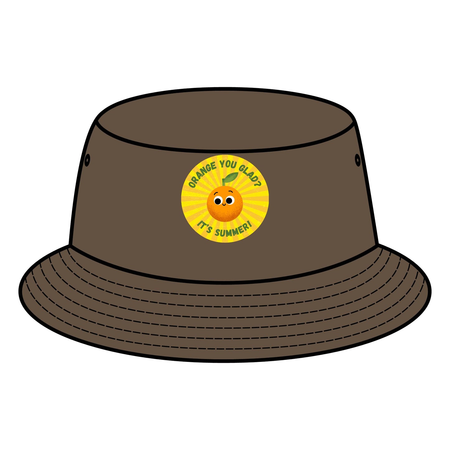 Summer Vibes Bucket Hat, Fun Orange Pun Sun Hats, Cute Accessory for Summer, Perfect for Beach Days, Gift for Friends