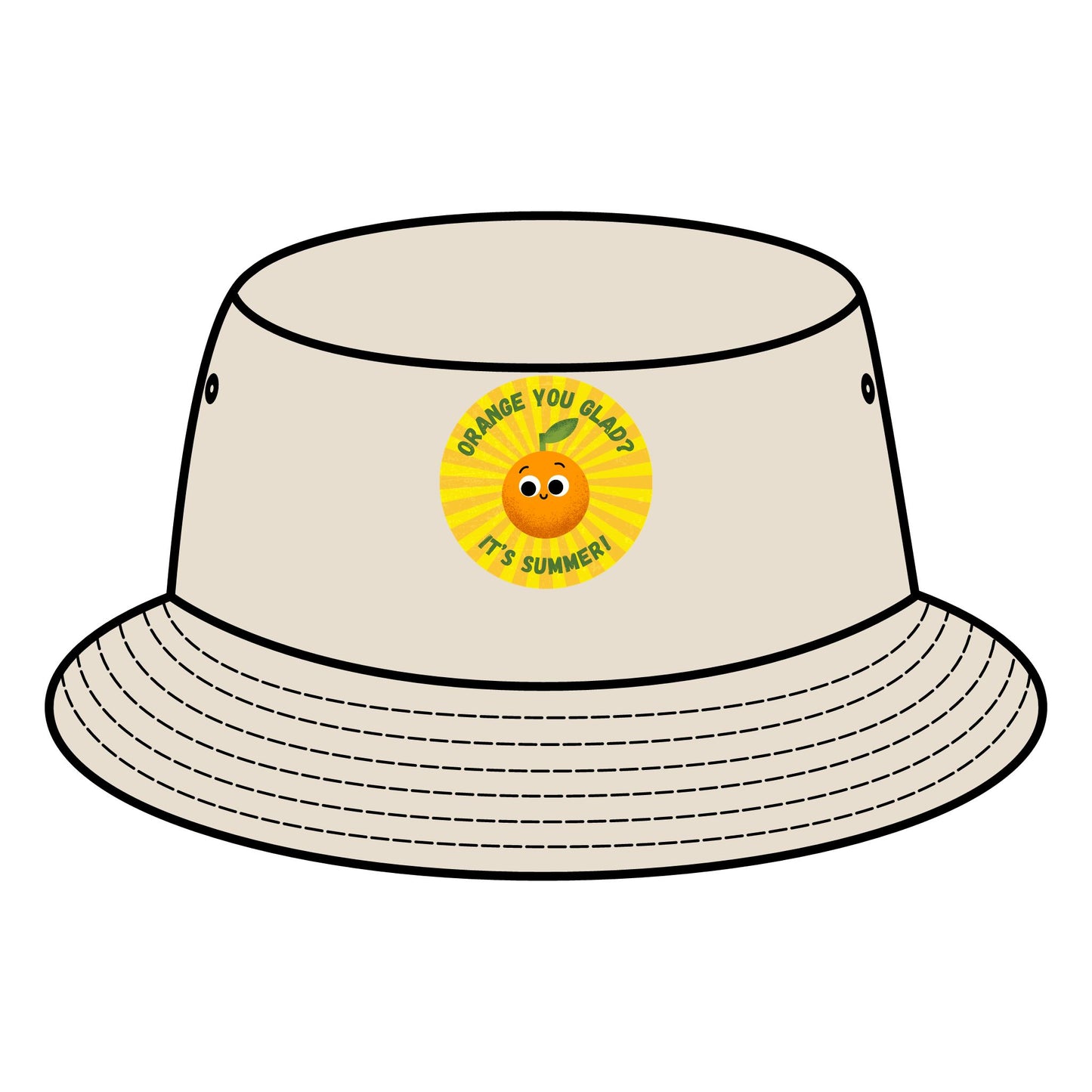 Summer Vibes Bucket Hat, Fun Orange Pun Sun Hats, Cute Accessory for Summer, Perfect for Beach Days, Gift for Friends