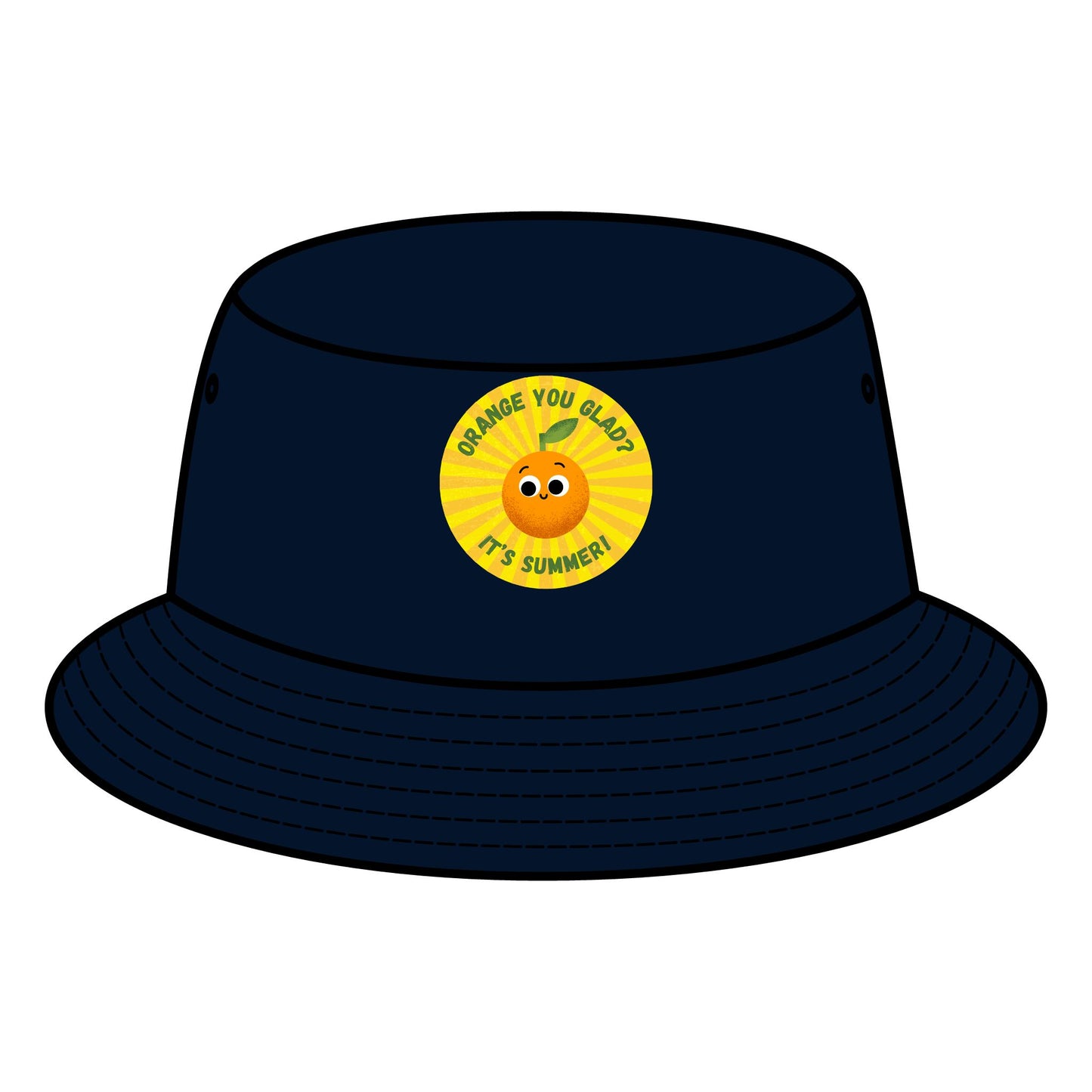 Summer Vibes Bucket Hat, Fun Orange Pun Sun Hats, Cute Accessory for Summer, Perfect for Beach Days, Gift for Friends