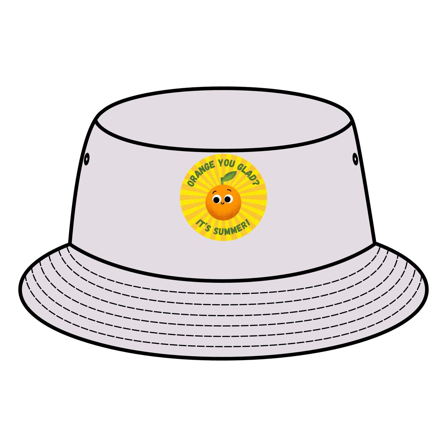 Summer Vibes Bucket Hat, Fun Orange Pun Sun Hats, Cute Accessory for Summer, Perfect for Beach Days, Gift for Friends