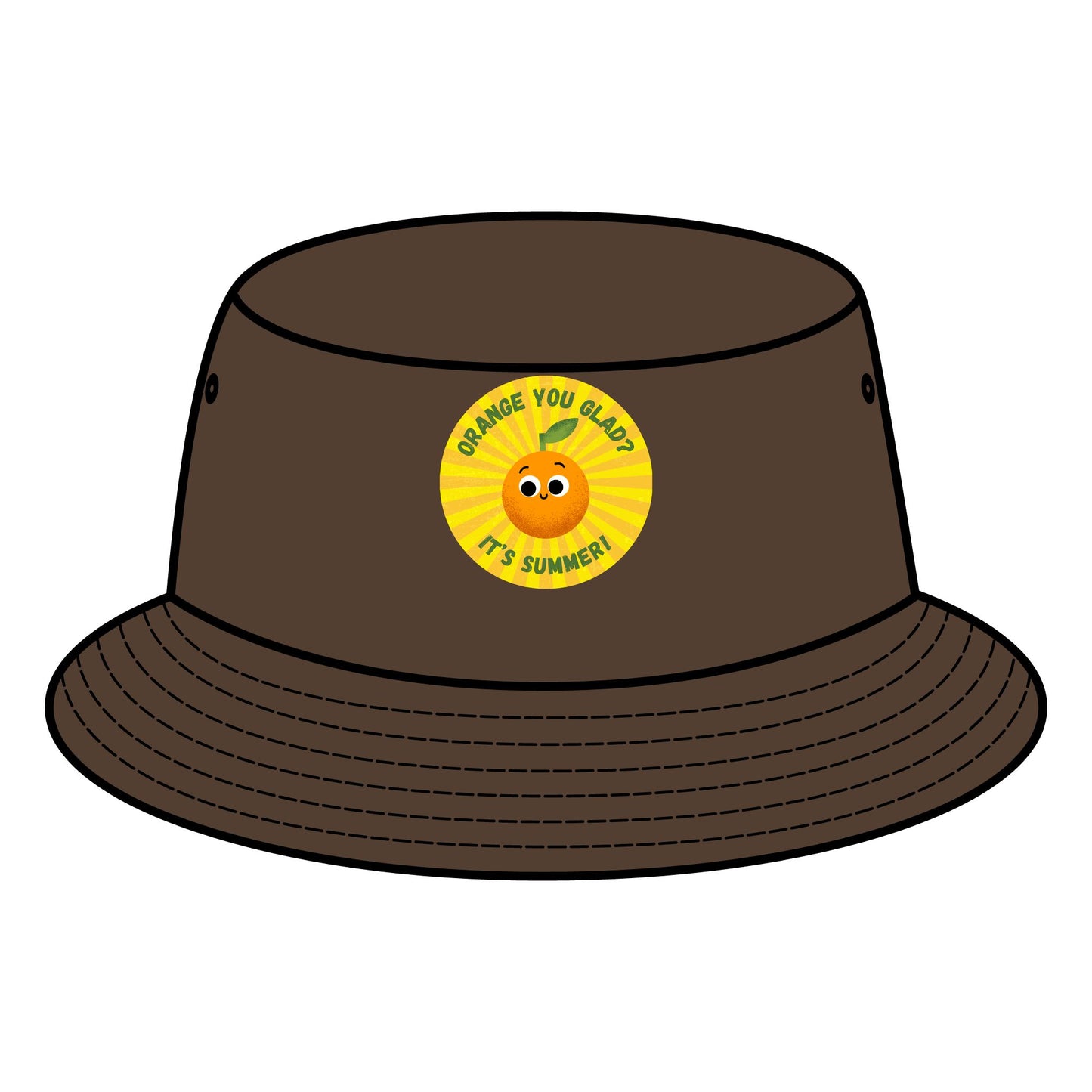 Summer Vibes Bucket Hat, Fun Orange Pun Sun Hats, Cute Accessory for Summer, Perfect for Beach Days, Gift for Friends