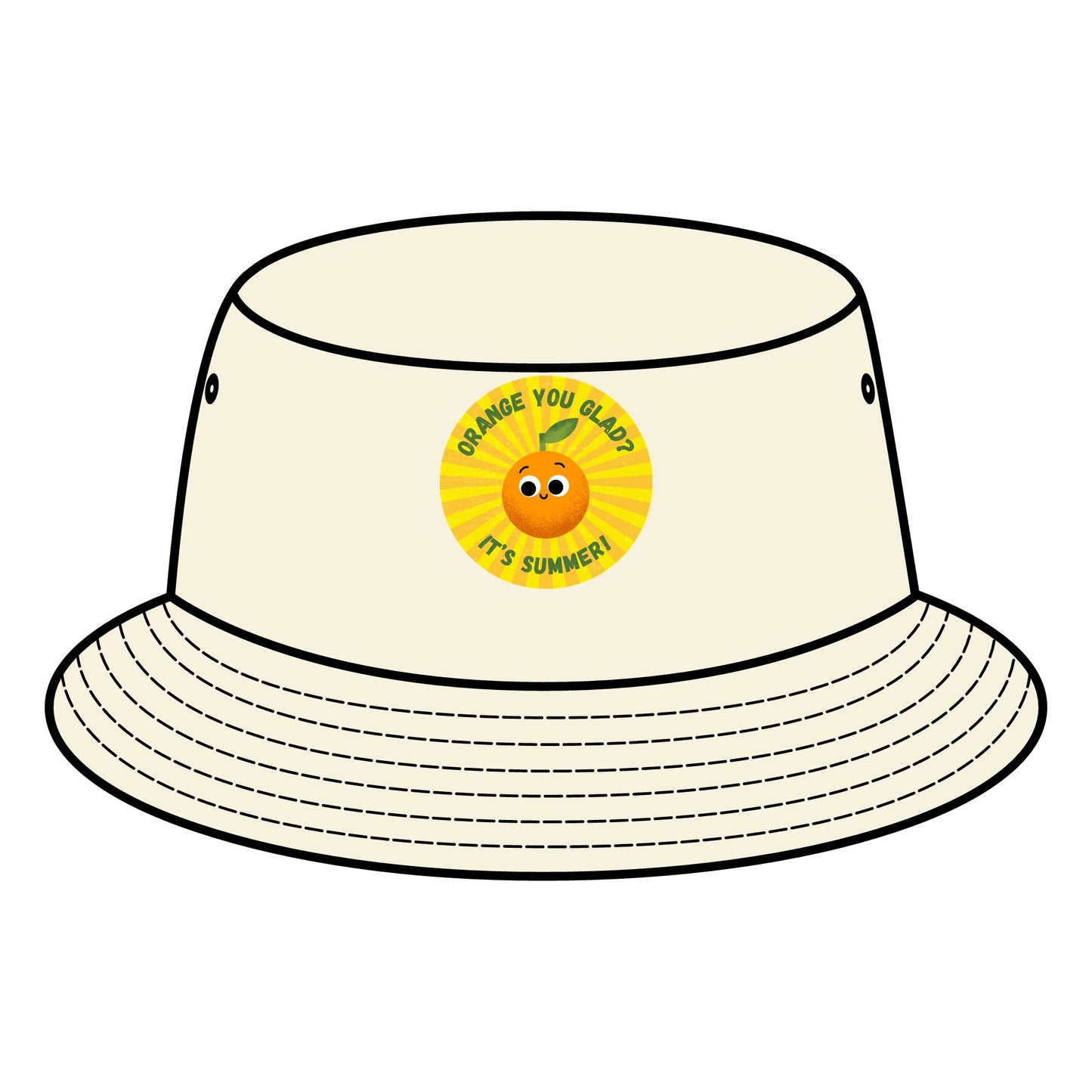 Summer Vibes Bucket Hat, Fun Orange Pun Sun Hats, Cute Accessory for Summer, Perfect for Beach Days, Gift for Friends