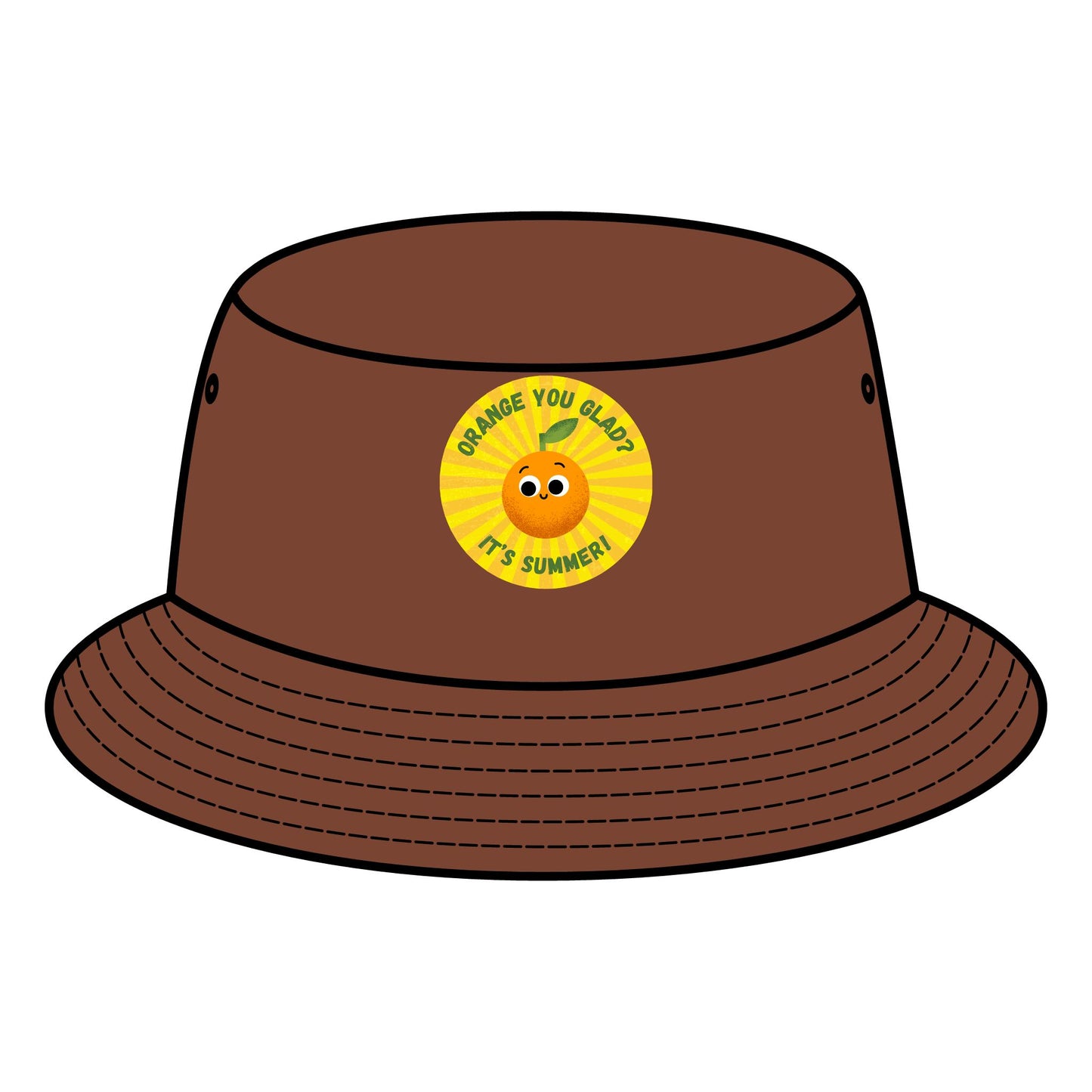 Summer Vibes Bucket Hat, Fun Orange Pun Sun Hats, Cute Accessory for Summer, Perfect for Beach Days, Gift for Friends