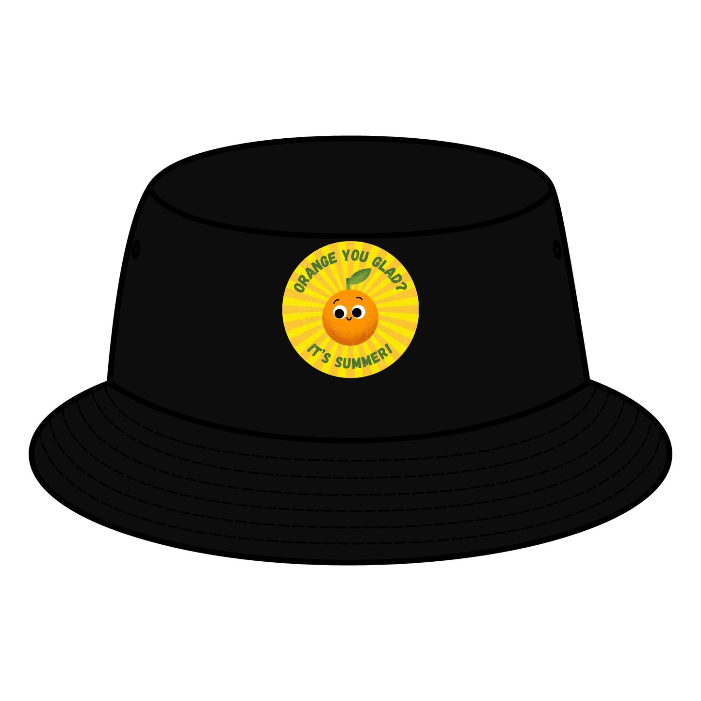 Summer Vibes Bucket Hat, Fun Orange Pun Sun Hats, Cute Accessory for Summer, Perfect for Beach Days, Gift for Friends