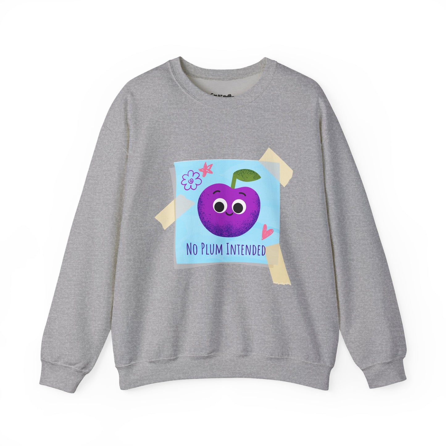 No Plum Intended Crewneck Sweatshirt, Relaxed Style for Everyday Wear, Great Gift Idea, Unisex Sweater