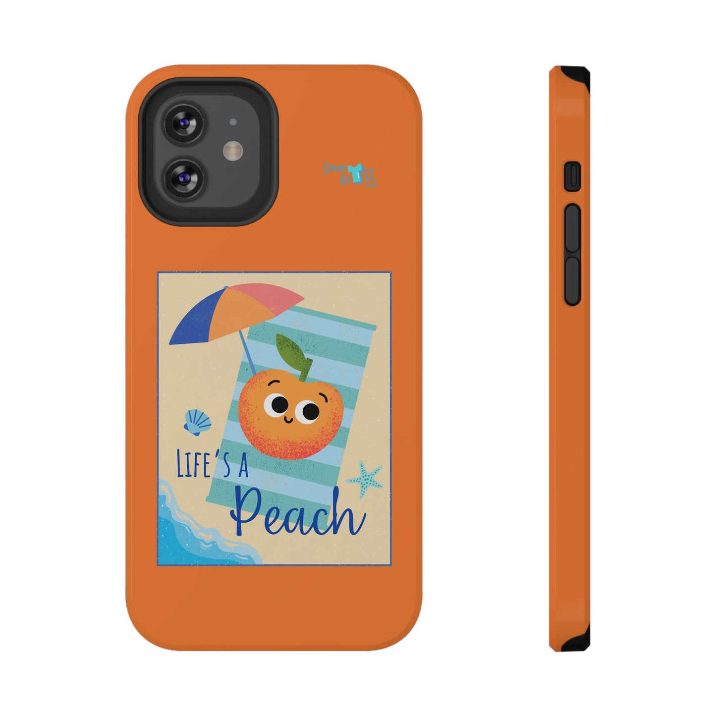 Cute Life's a Peach Phone Case, Impact-Resistant Cell Phone Cover, Summer Accessory, Gift for Fruit Lovers, Beach Vibes