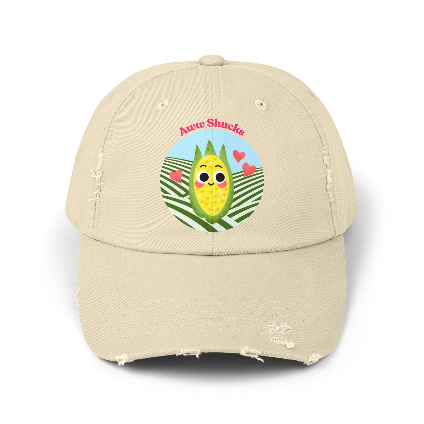 Cute Corn Cob Pun Cap, Unisex Distressed Trendy Hats, Fun Accessory, Gift for Friends, Casual Wear