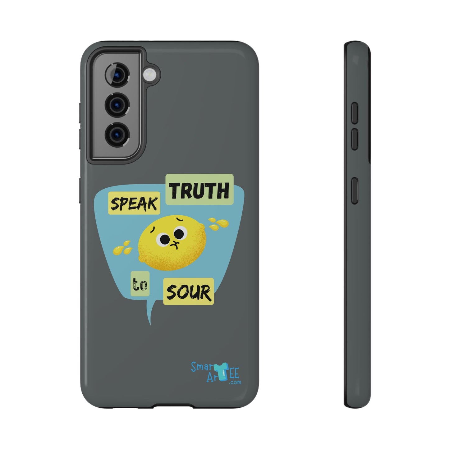 Whimsical Phone Case: Speak Truth to Sour, Cute Lemon Design, Impact-Resistant, Unique Gift for Teens, Phone Accessory, Fun Tech Decor