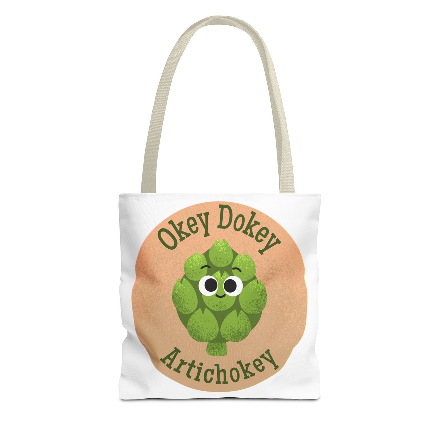Playful Artichoke Tote Bag - Okey Dokey, Reusable Shopping Tote, Eco-Friendly Gift, Fruits & Veggies Lover, Cute Grocery Bag