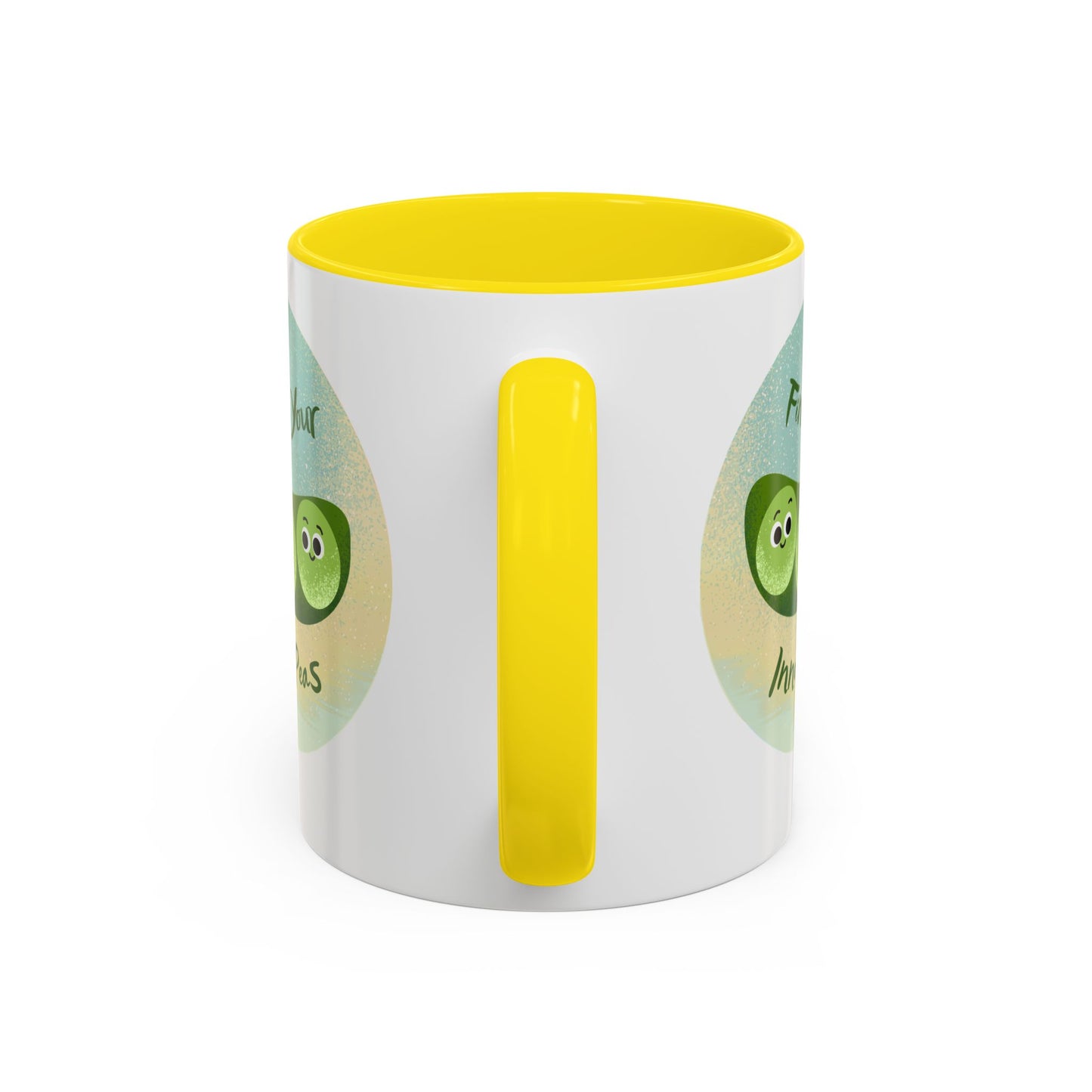 Find Your Inner Peas Coffee Mug - Fun Gift for Veggie Lovers, Cute Tea Cup, Green Peas Decor, Eco-Friendly Kitchenware, Whimsical Drinkware