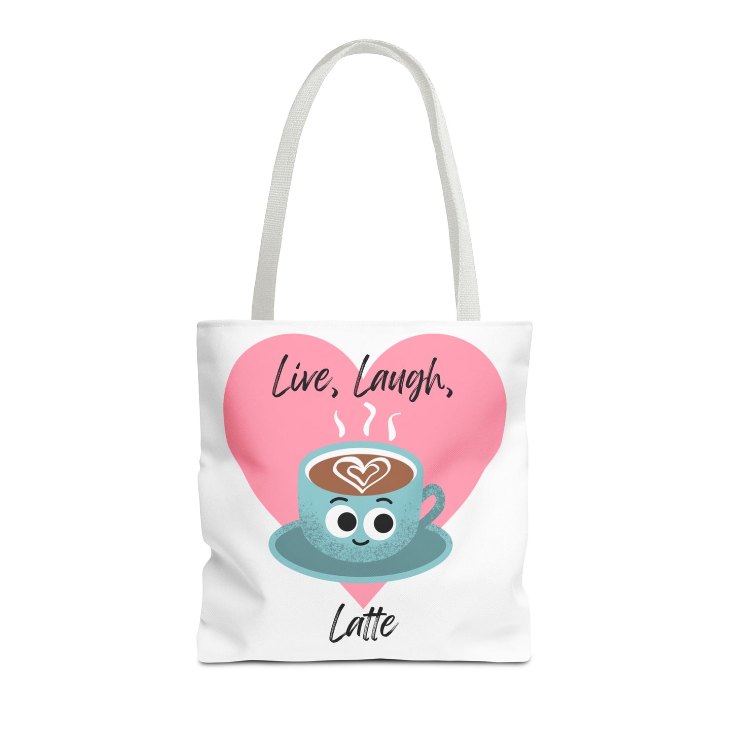 Cute Coffee Tote Bag - Live, Laugh, Latte - Perfect Gift for Coffee Lovers, Casual Carryall, Eco-Friendly, Everyday Use
