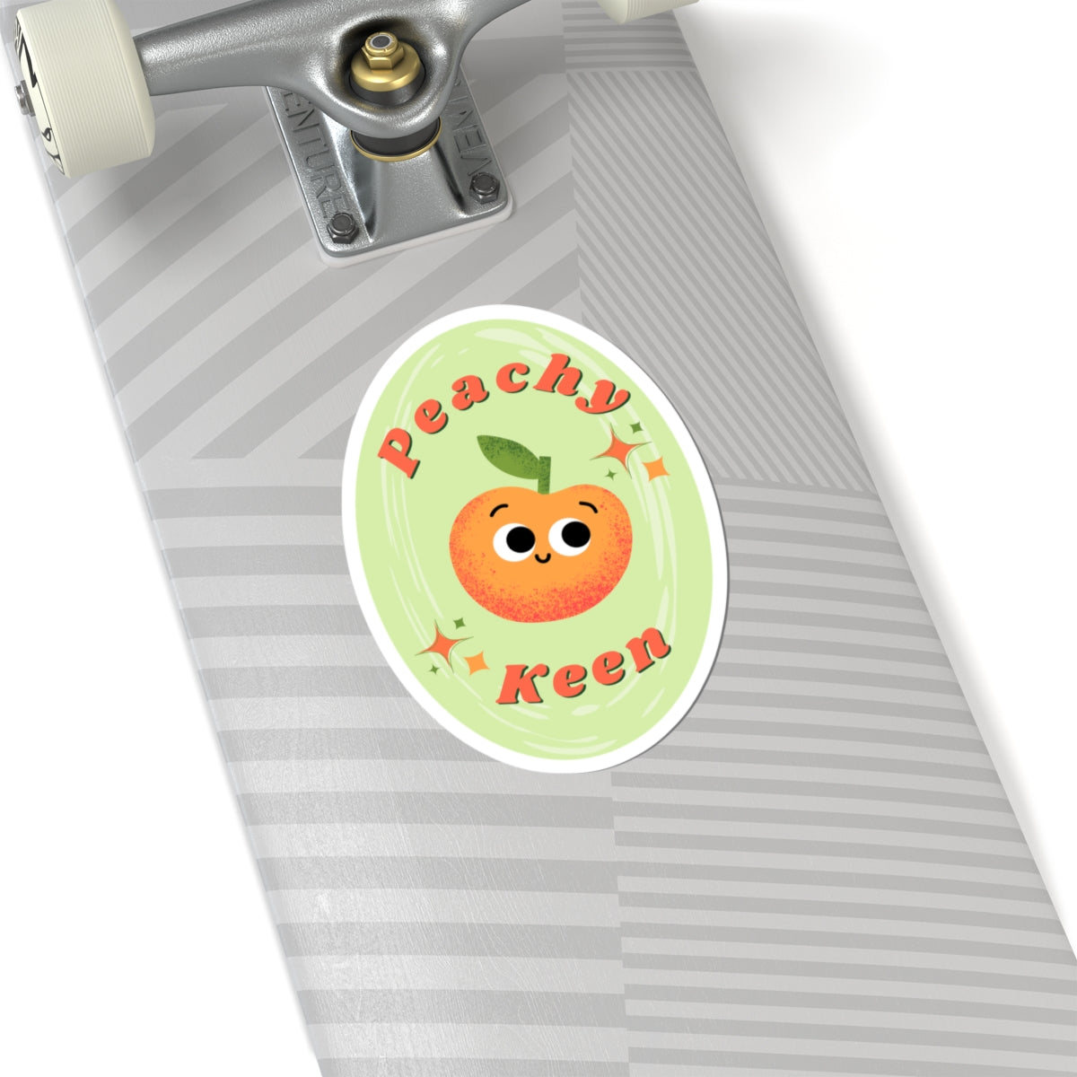Peachy Keen Kiss-Cut Stickers | Fun Fruit Decor, Cute MacBook Sticker, Peach Aesthetic, Gift for Friends, Planner Decoration