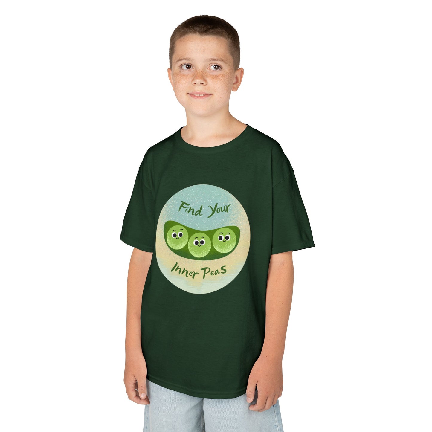 Kids Shirt with 'Find Your Inner Peas' Design, Fun & Relaxed Wear for Playtime, Perfect Gift for Kids, Summer Outfits, Funny Gift Idea