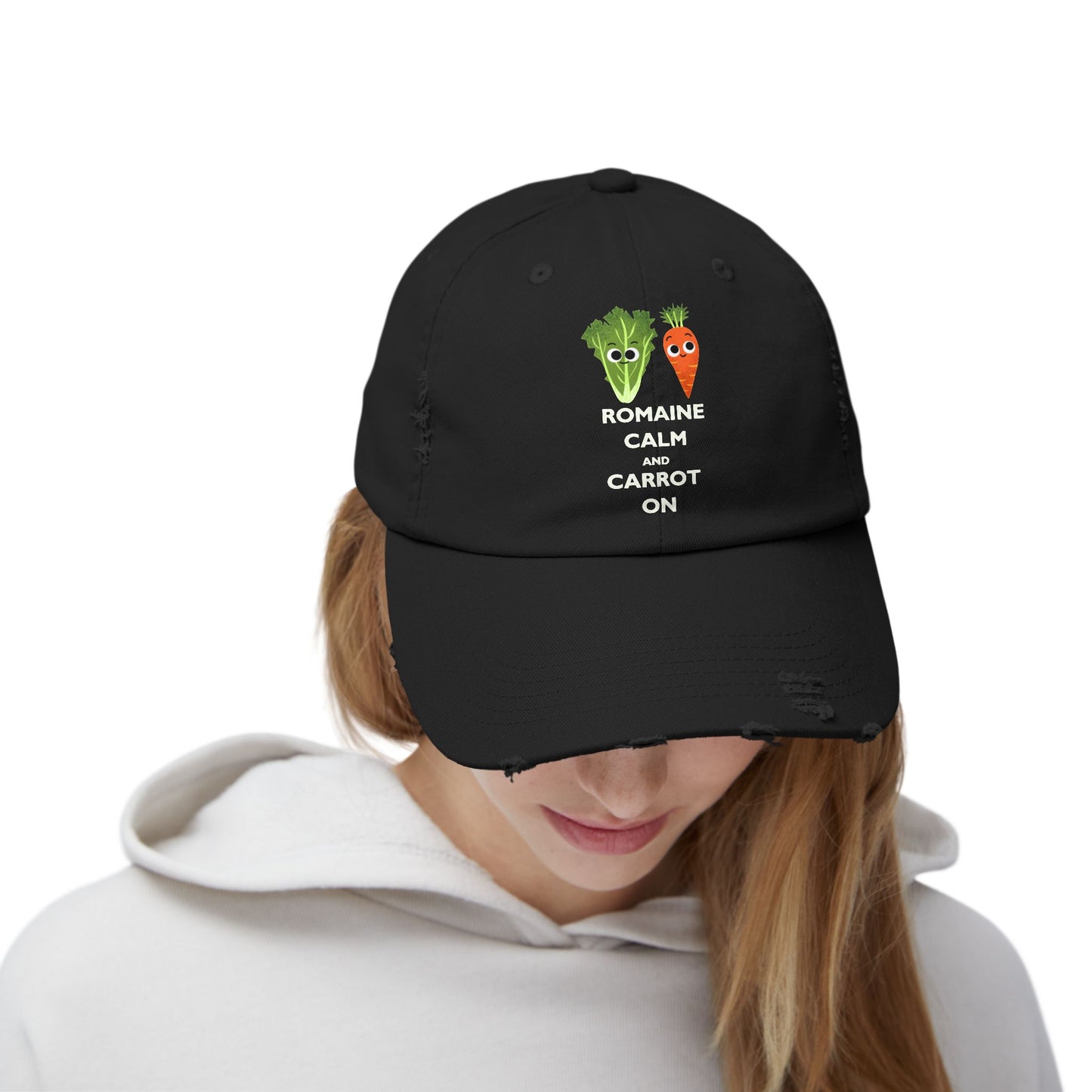 Whimsical Vegetable Pun Hats - Perfect Gift for Gardeners, Casual Outings, or Everyday Wear - Fun Hat with 'Romaine Calm and Carrot On' Design