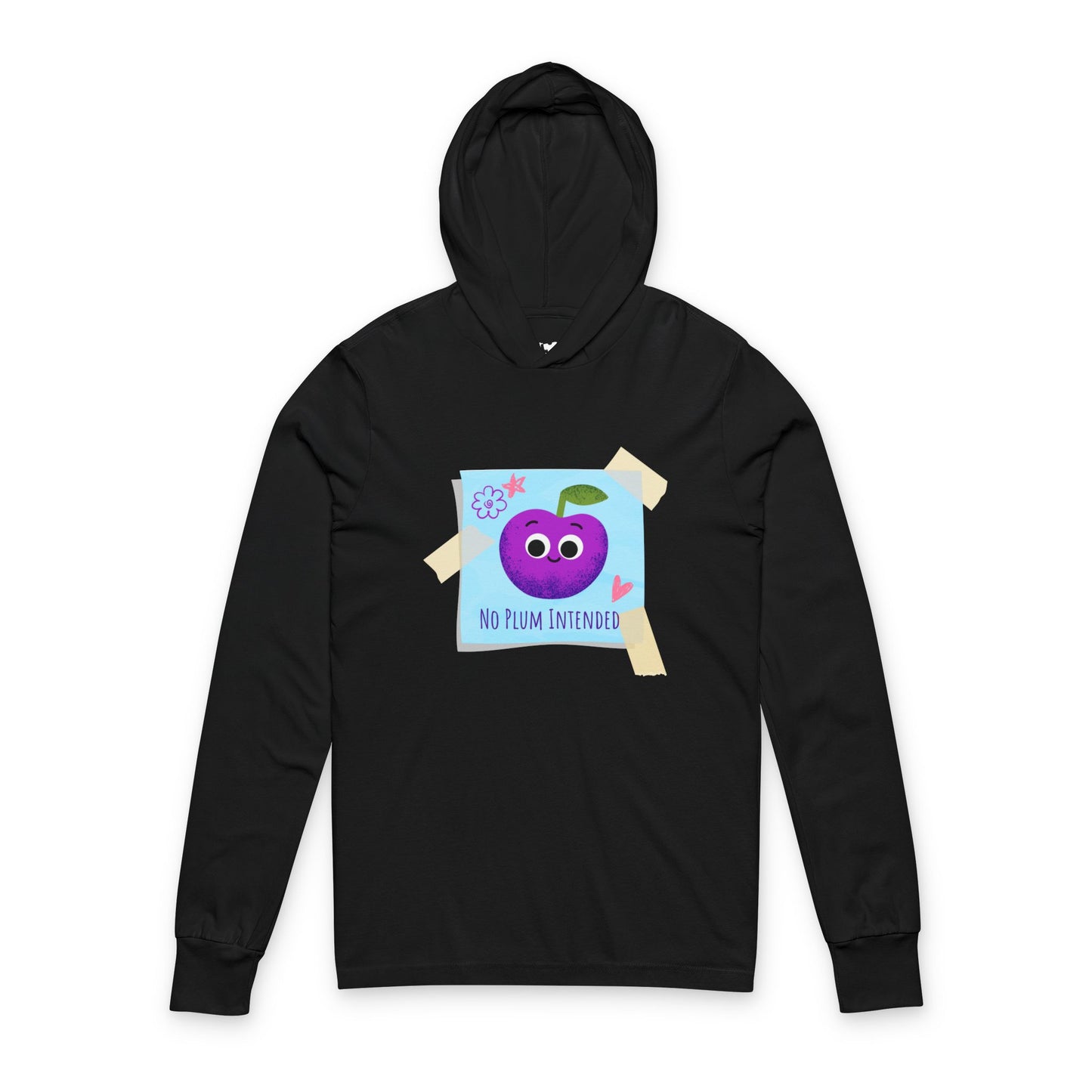 No Pun Intended Unisex Hooded Long Sleeve Shirt, Funny Fruit Pun Apparel for Any Occasion, Gifts for Birthdays, Casual Wear