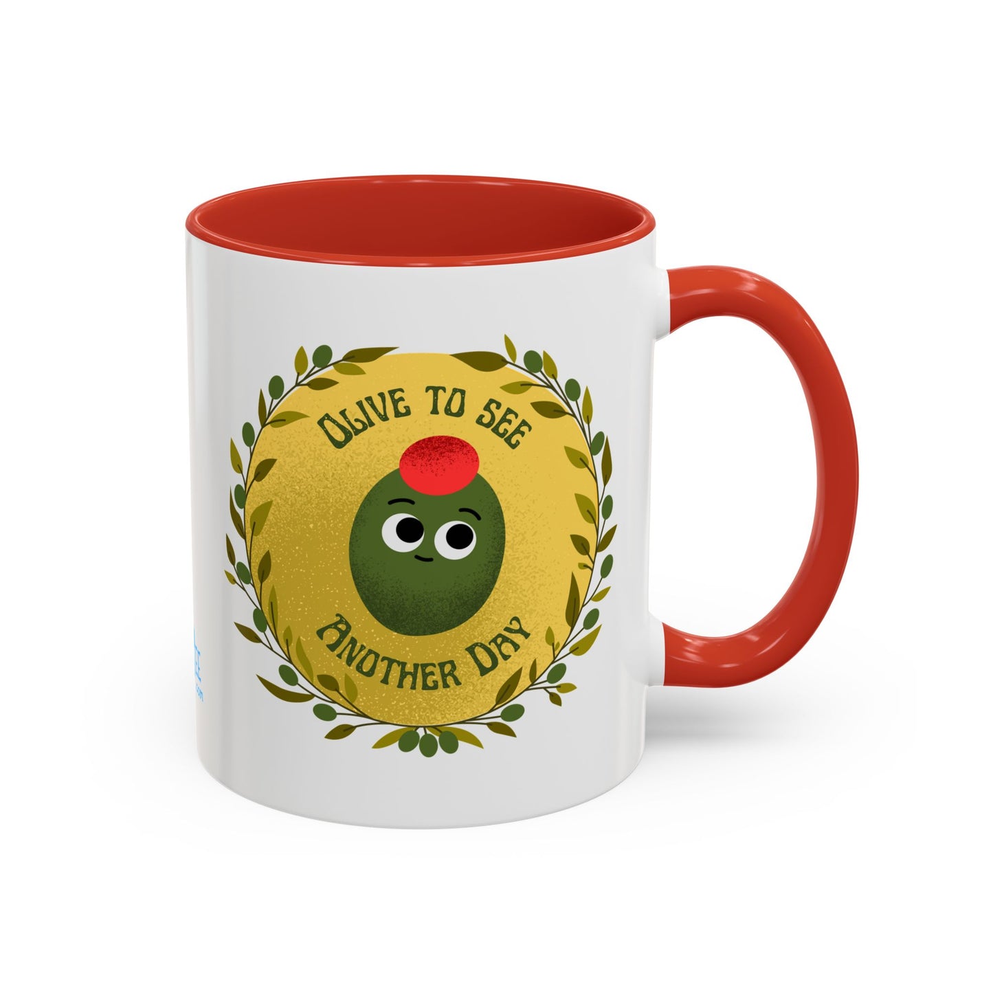 Cheerful Olive Coffee Mug, Gift for Food Lovers, Funny Kitchen Decor, Cute Office Mug, Coffee Lover's Gift, Celebrate Every Day