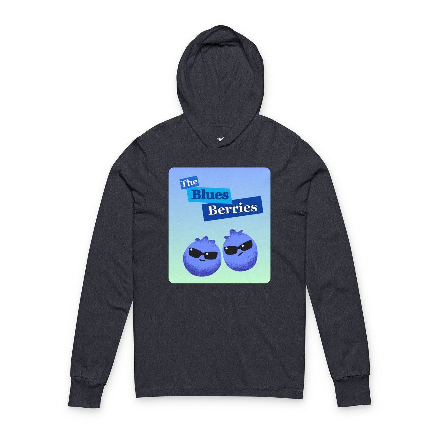 Cool Blues Berries Unisex Hooded Long Sleeve Shirt, Fun Summer Top, Gift for Berry Lovers, Cute Graphic Pun Shirt, Leisure Wear