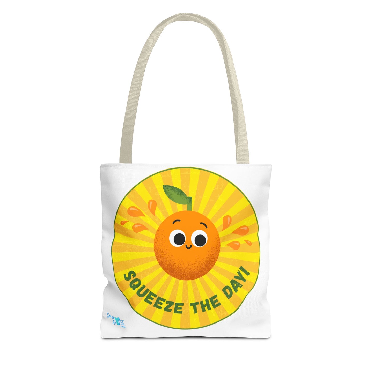 Cheerful Tote Bag, Squeeze the Day Bag, Fun Grocery Tote, Orange Design Shopper, Cute Gift for Fruit Lovers