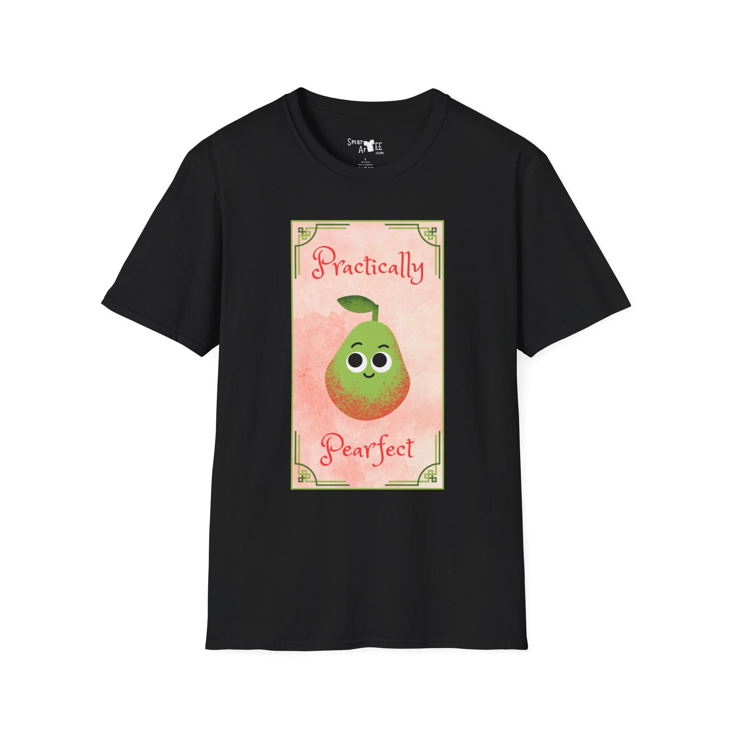 Practically Pearfect Unisex Softstyle T-Shirt - Cute Fruit Graphic Tee for Fun Occasions, Funny Fruit Pun, Great Gift Idea
