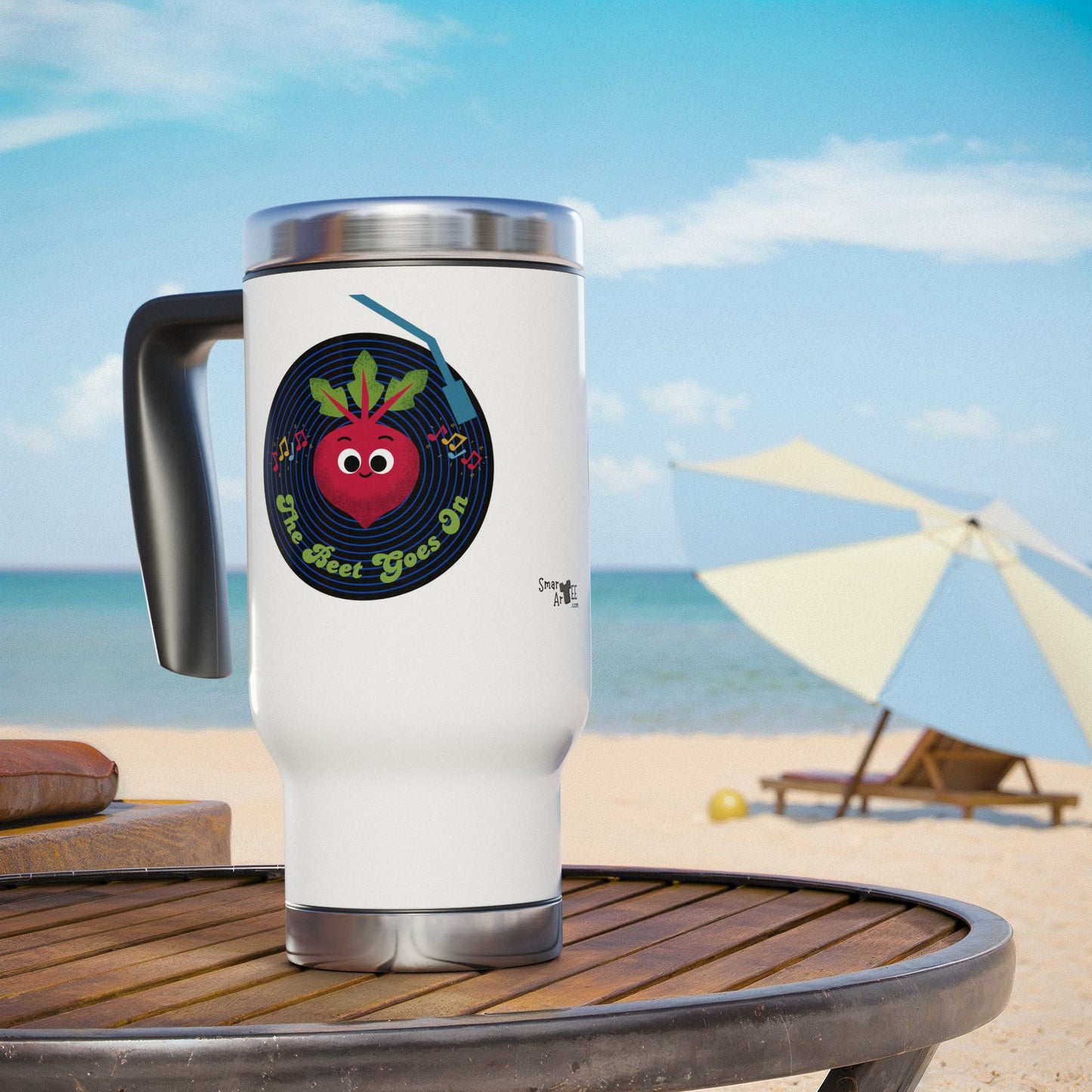Fun Beet Themed Travel Mug, Stainless Steel Coffee Cup, Gifts for Fun Coffee Lovers, Funny Travel Mug for Him or Her, Top Gifts for Holidays