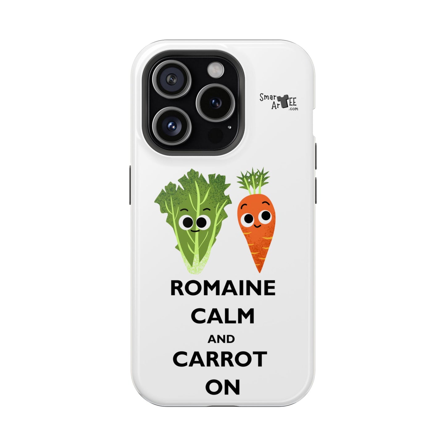 Cute Vegetable Pun Phone Caseca – Romaine Calm and Carrot On, Fun Gift, Kitchen Decor, Quirky, Culinary Passion