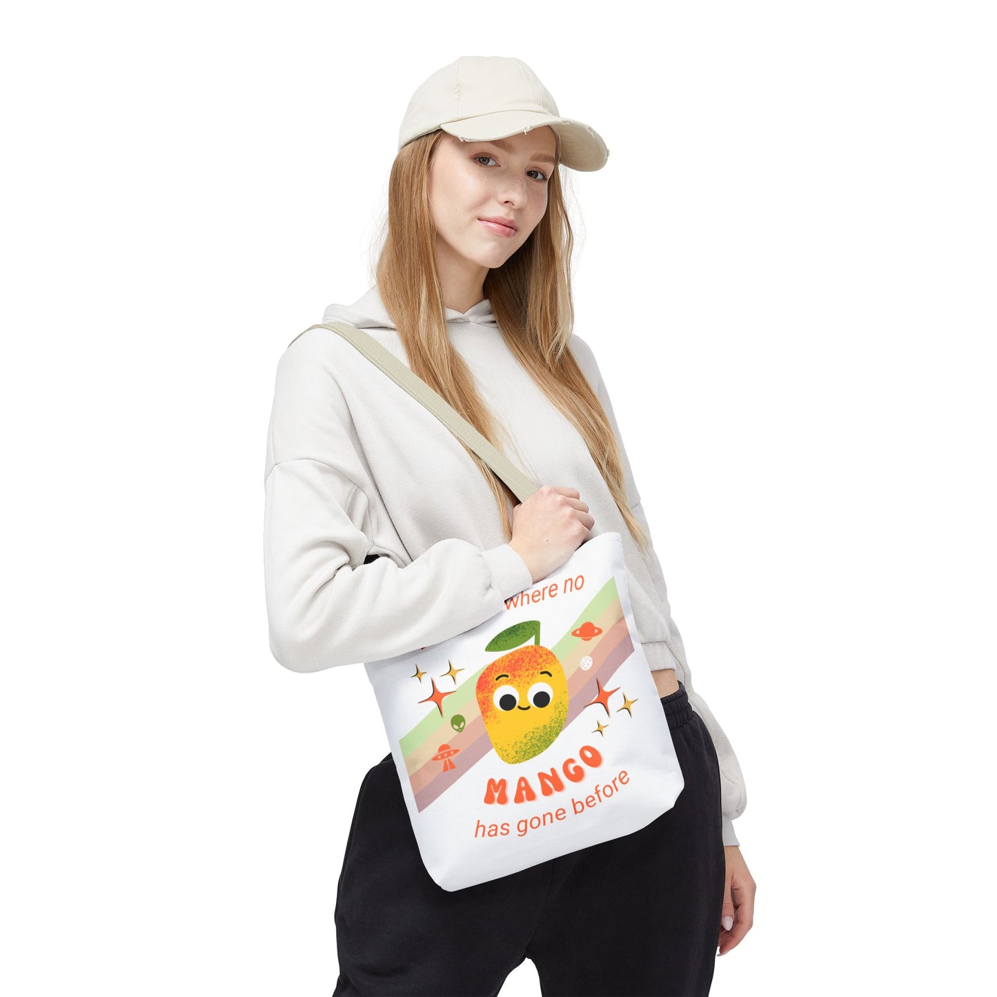 Playful Mango Tote Bag - Fun Fruit Carryall, Eco-Friendly Shopping Bag, Cute Beach Tote, Travel Bag, Gift for Fruit Lovers