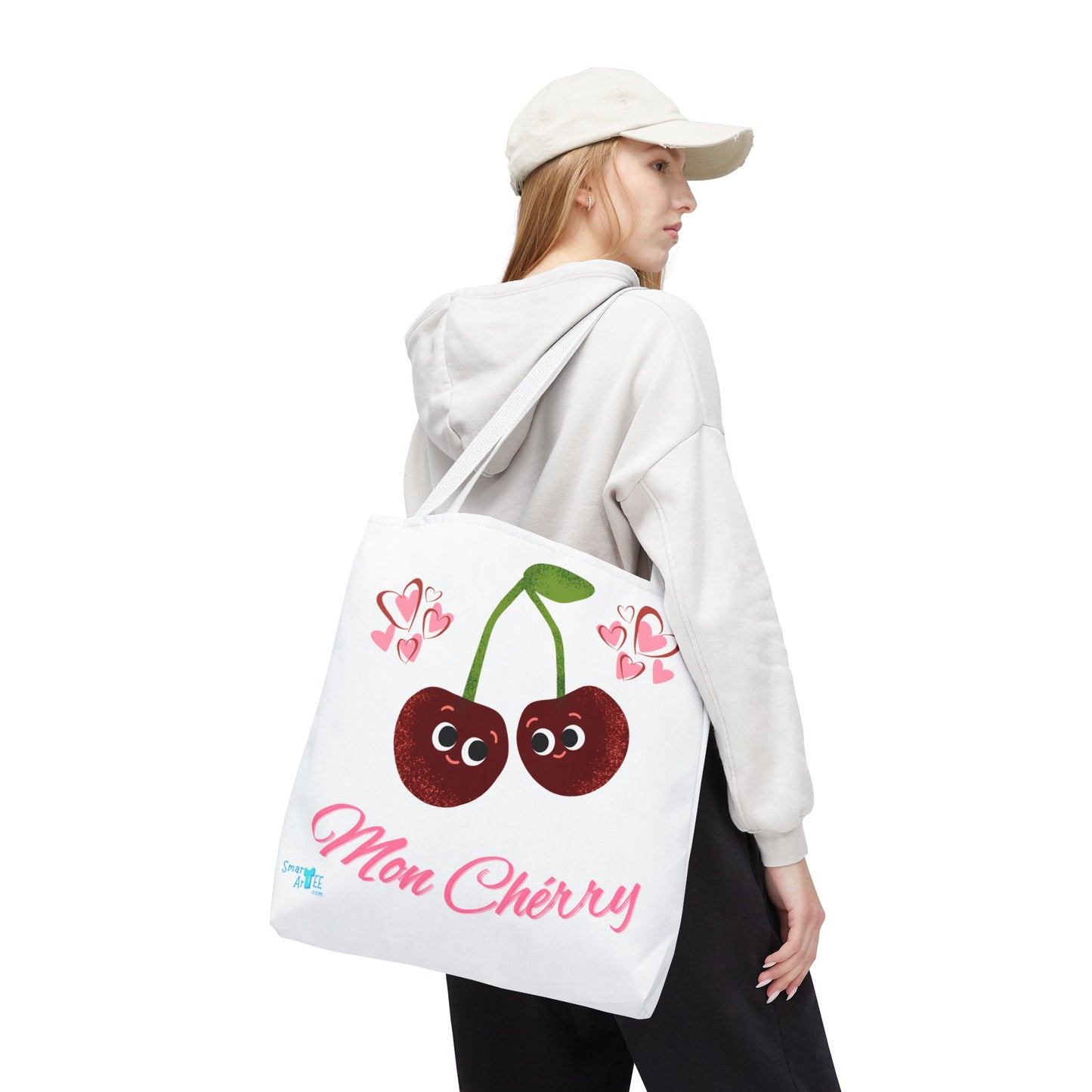Cute Cherry Love Tote Bag - Perfect for Valentine's Day, Everyday Use, Grocery Shopping, Beach Outings, Fun Accessories