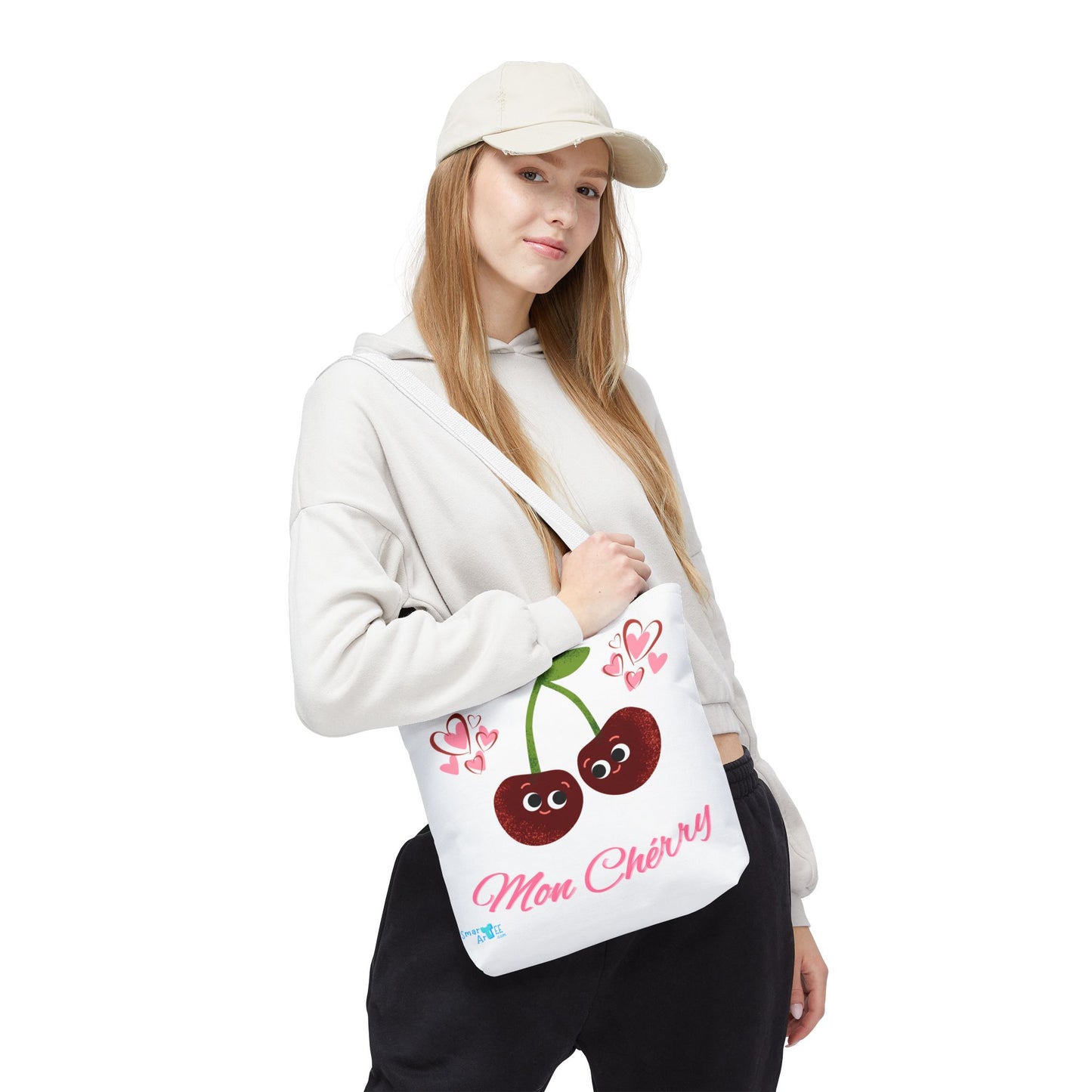 Cute Cherry Love Tote Bag - Perfect for Valentine's Day, Everyday Use, Grocery Shopping, Beach Outings, Fun Accessories
